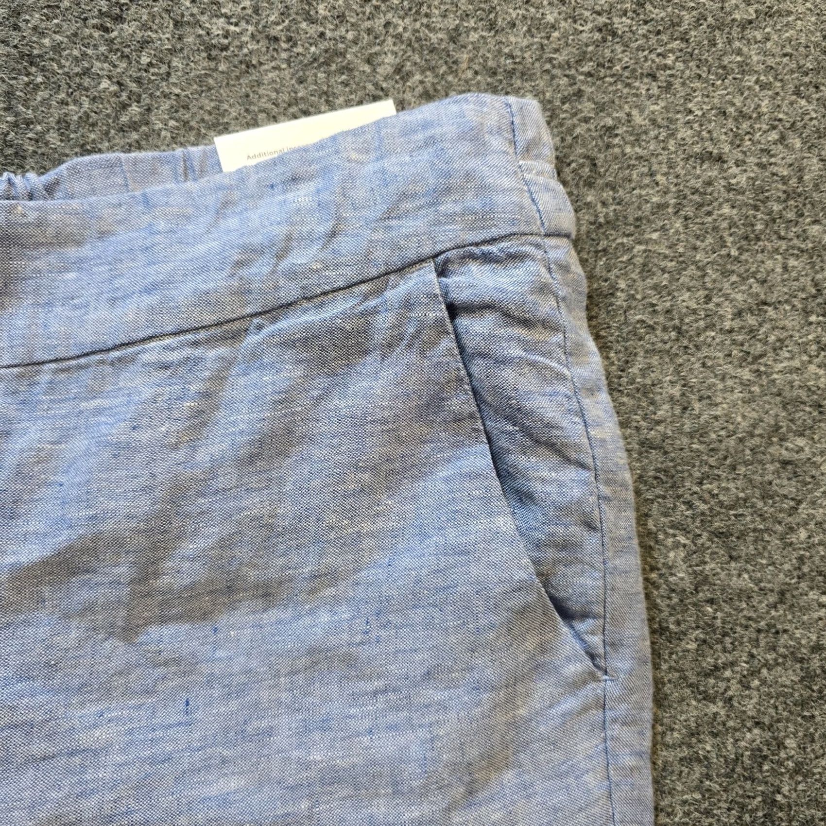 Vintage Chico's Pants Womens Size 6 Blue Linen Straight Leg Cropped Embroidered Casual Shirt? Size 28" / US 6 / IT 42 - 3 Thumbnail