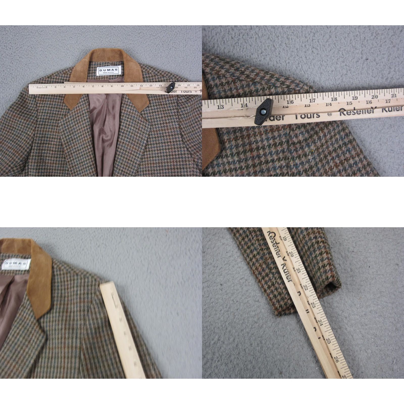 Eddie Bauer VINTAGE Eddie Bauer Jacket Womens 40 Large Brown Herringbone Tweed Blazer 90s USA Made Size L / US 10 / IT 46 - 8 Thumbnail