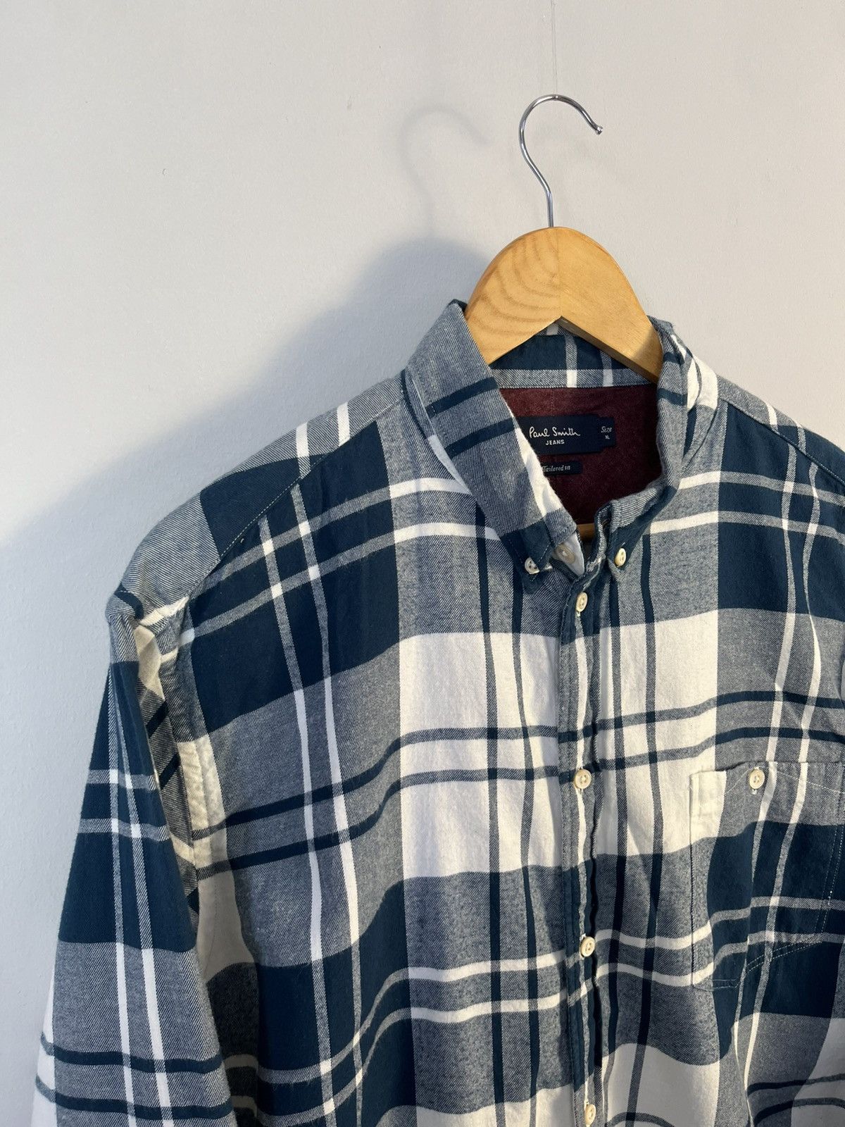 Paul Smith Paul Smith Jeans Plaid Cotton Tailored Fit Long Sleeve Shirt Size US XL / EU 56 / 4 - 2 Thumbnail