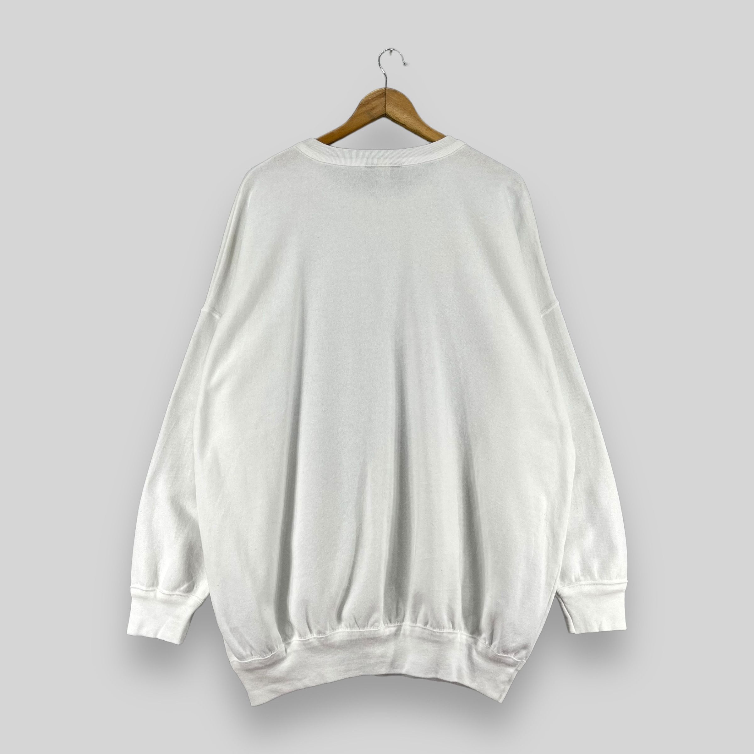 Vintage Vintage 1990s Plain White Sweatshirt Crewneck Oversized Size US XXL / EU 58 / 5 - 8 Thumbnail