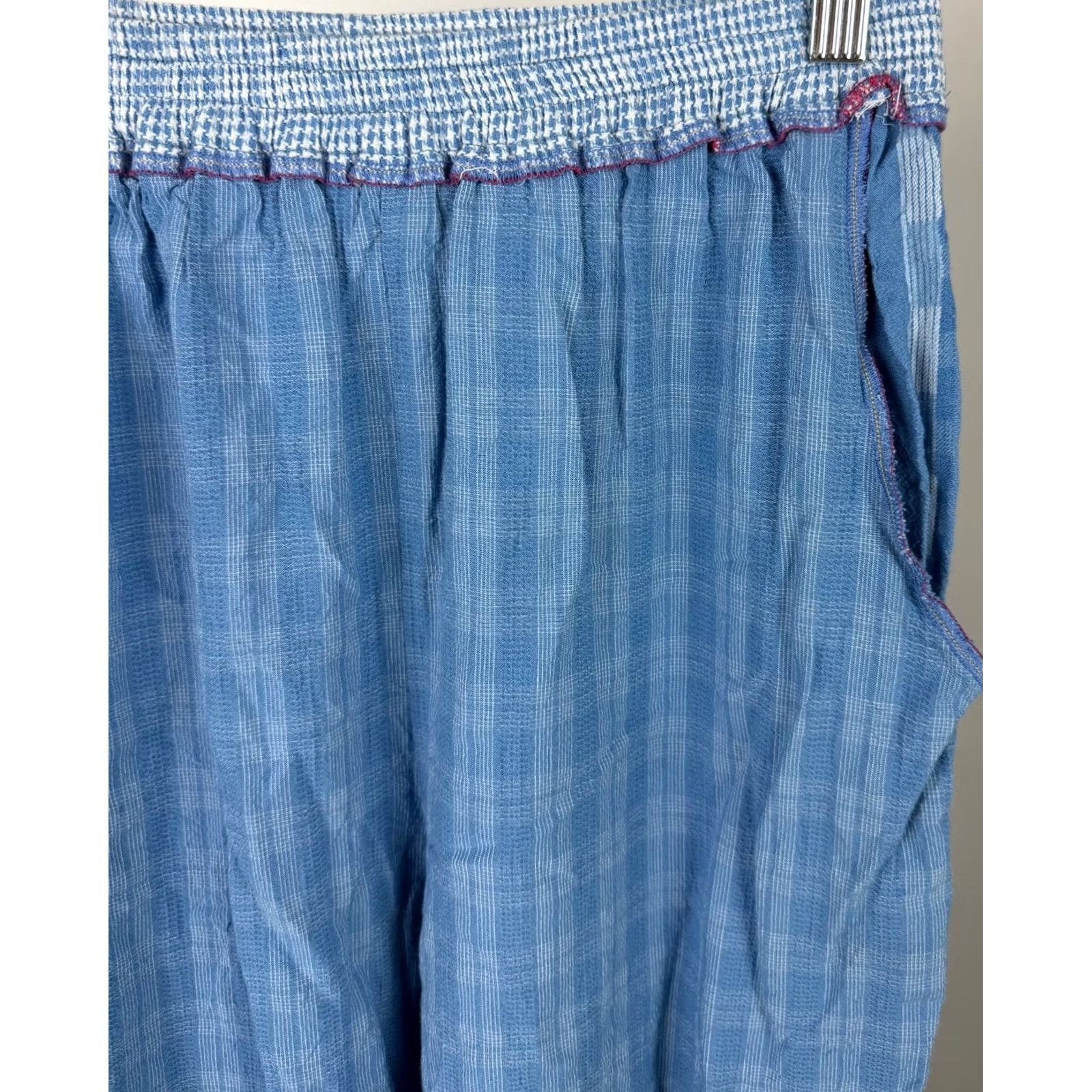 Vintage VINTAGE Faith by Celia Forrester Womens Small Pants Plaid Elastic Waist Pockets 90s Retro Bohemian Size 28" / US 6 / IT 42 - 4 Thumbnail