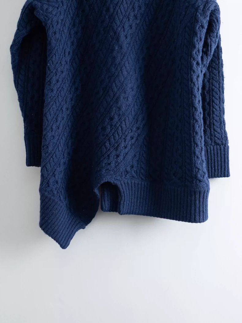 Yohji Yamamoto Yohji Yamamoto Sapphire Blue Long Twisted Aran Sweater 2501 Size US M / EU 48-50 / 2 - 5 Thumbnail