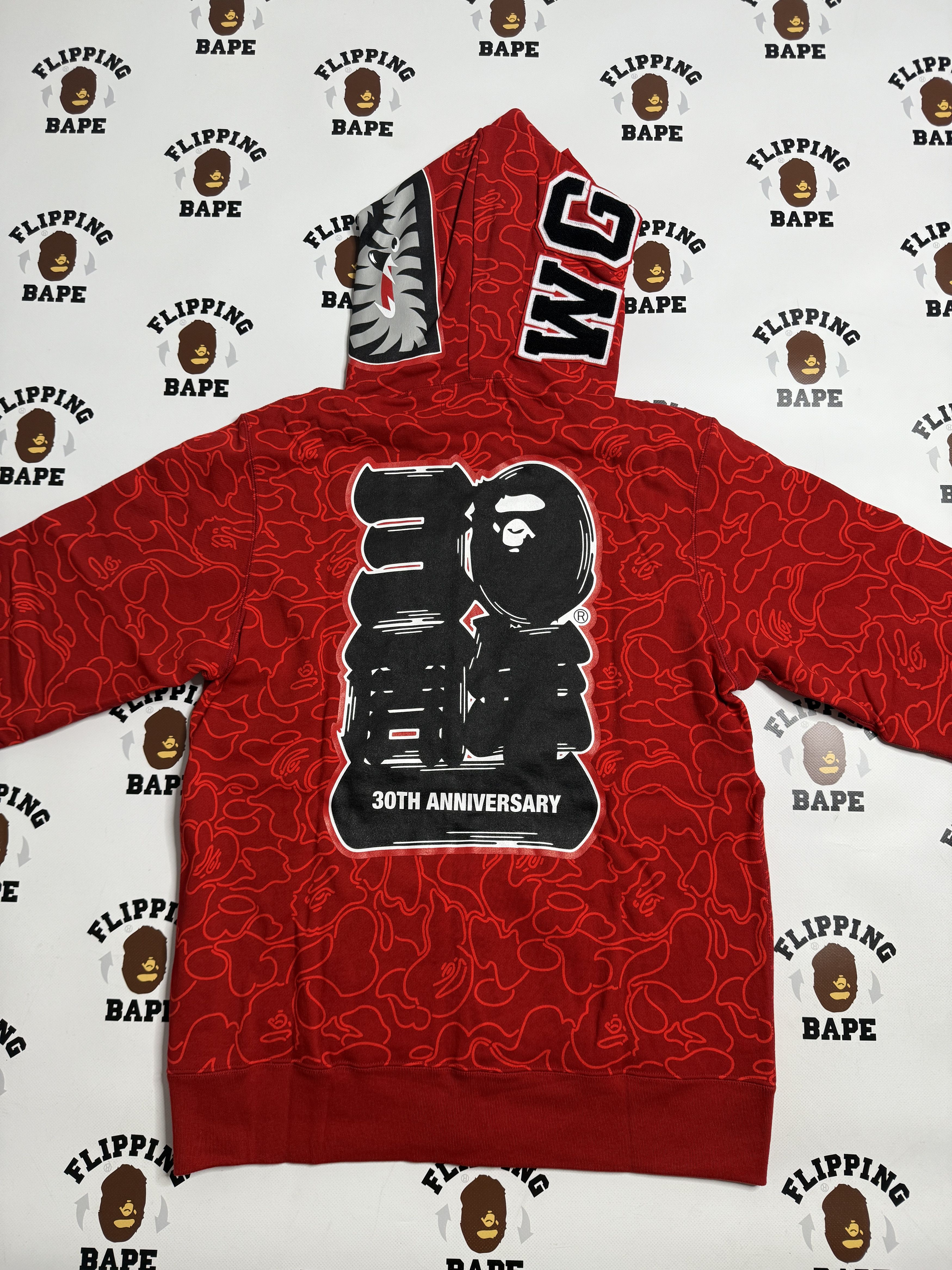 Bape BAPE 30TH ANNIV. LINE CAMO SHARK FULL ZIP HOODIE Size US XL / EU 56 / 4 - 10 Thumbnail