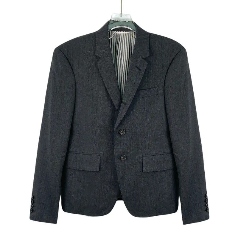 Thom Browne Thom Browne Men's Dark Gray Wool Blazer 0089 Size US S / EU 44-46 / 1 - 1 Thumbnail