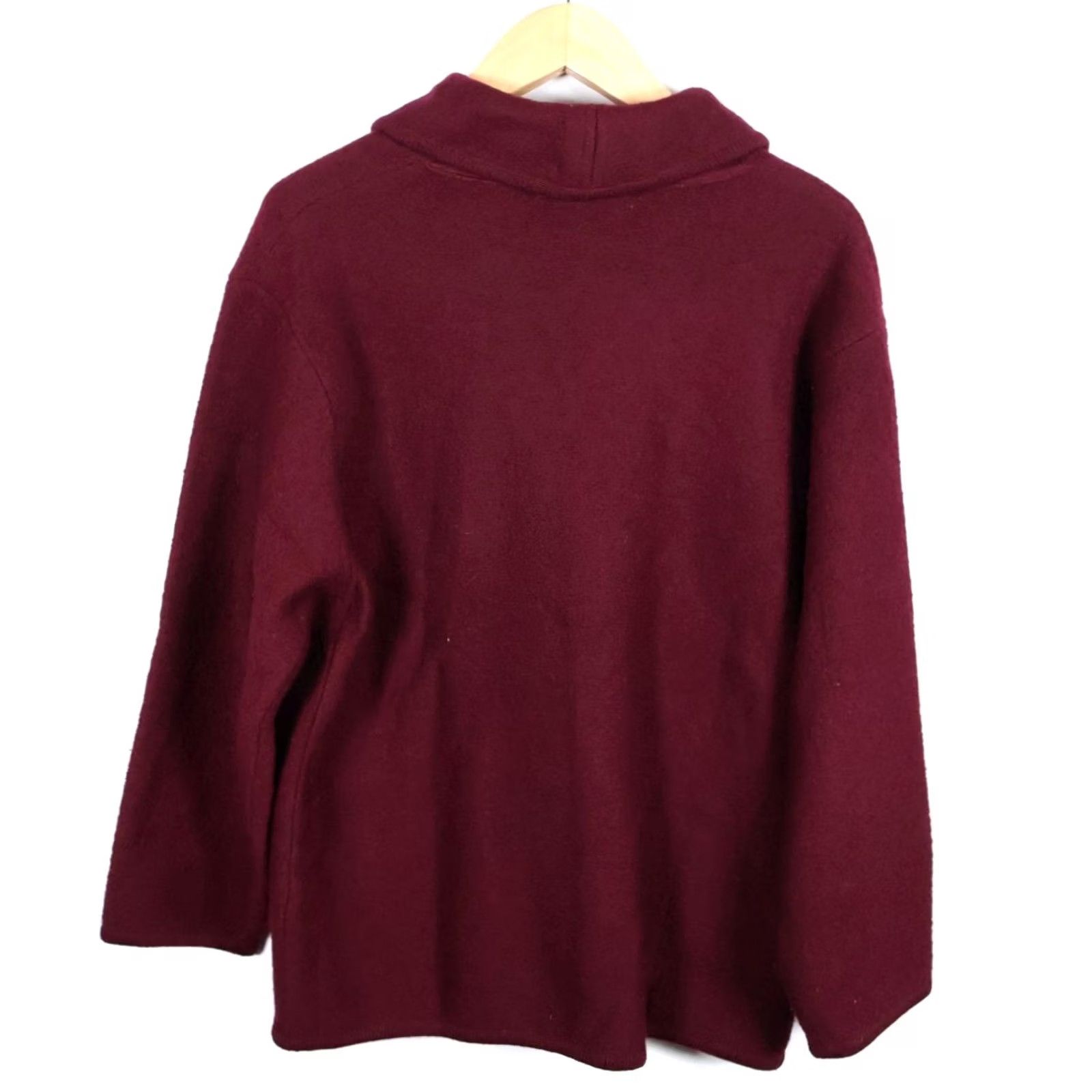 Jim Thompson VINTAGE Norm Thompson Cardigan Sweater Wool Dark Red Shawl Collar Womens XL Classic Retro Size XL / US 12-14 / IT 48-50 - 2 Thumbnail