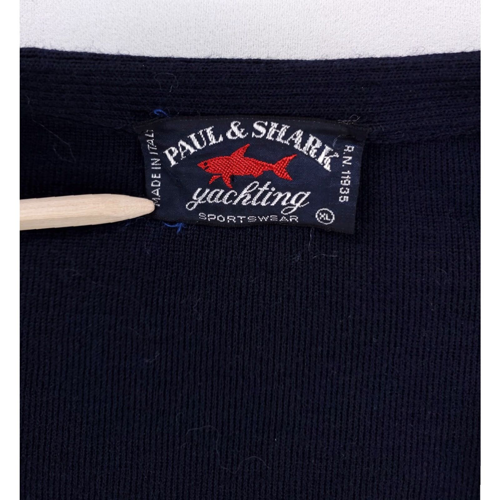 Paul & Shark Paul & Shark V Neck Henley Sweater Wool Blend Striped Mens XL Blue Grey Size US XL / EU 56 / 4 - 2 Thumbnail