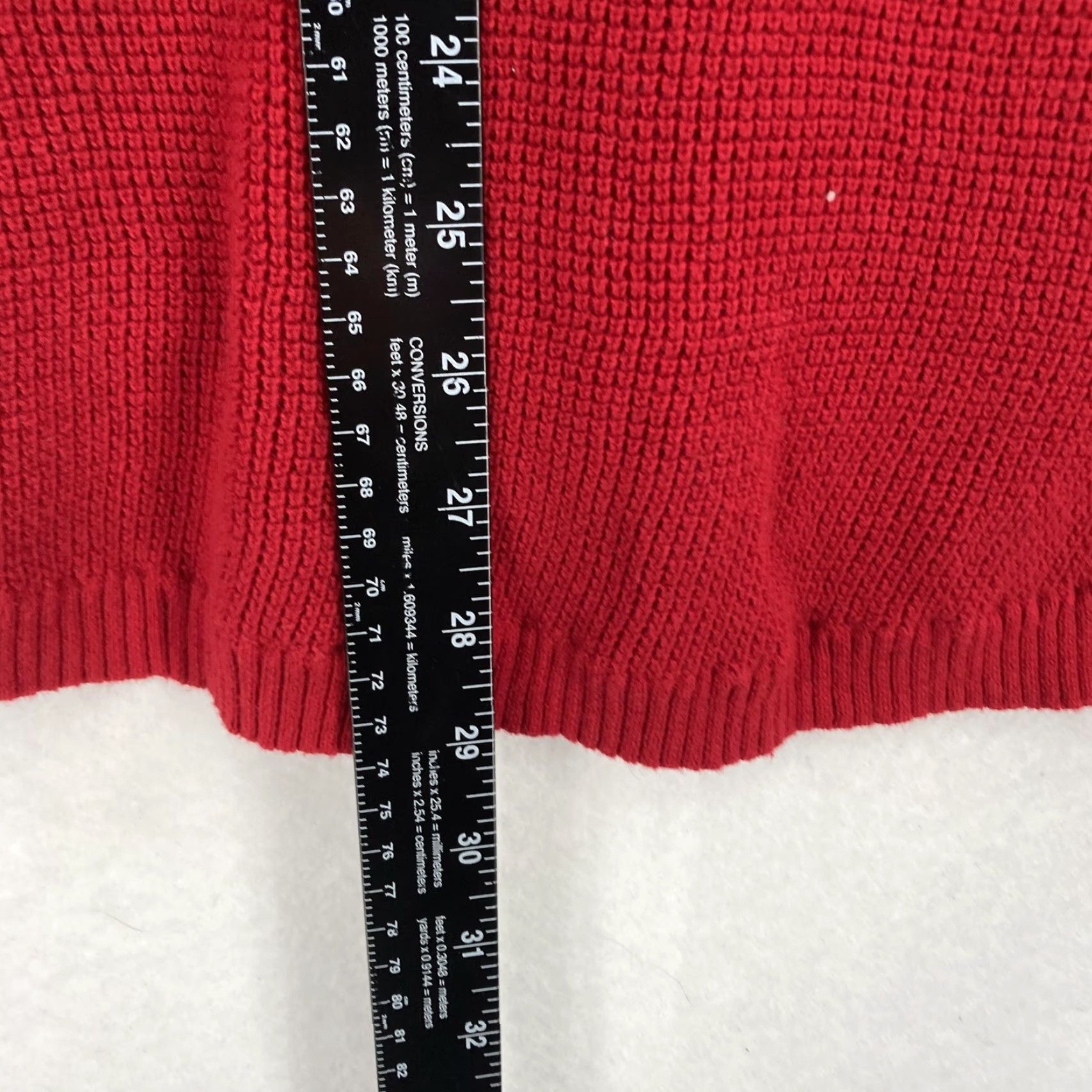 Ralph Lauren VINTAGE Lauren Ralph Lauren Sweater Womens 1X Red Cowl Neck Cotton Waffle Knit Pullover Size XL / US 12-14 / IT 48-50 - 4 Thumbnail