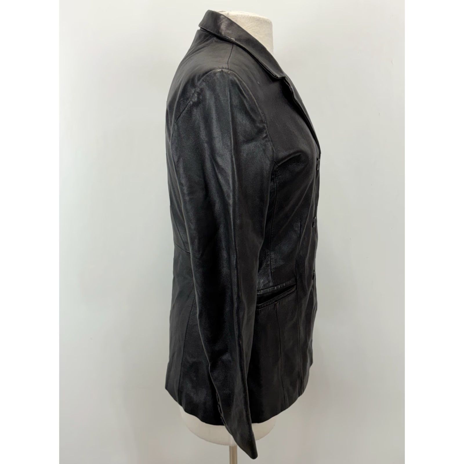 Wilson VINTAGE Wilson Leather Jacket Womens Black Small Y2K Goth Grunge Studio Pelle X Leather Size S / US 4 / IT 40 - 4 Thumbnail