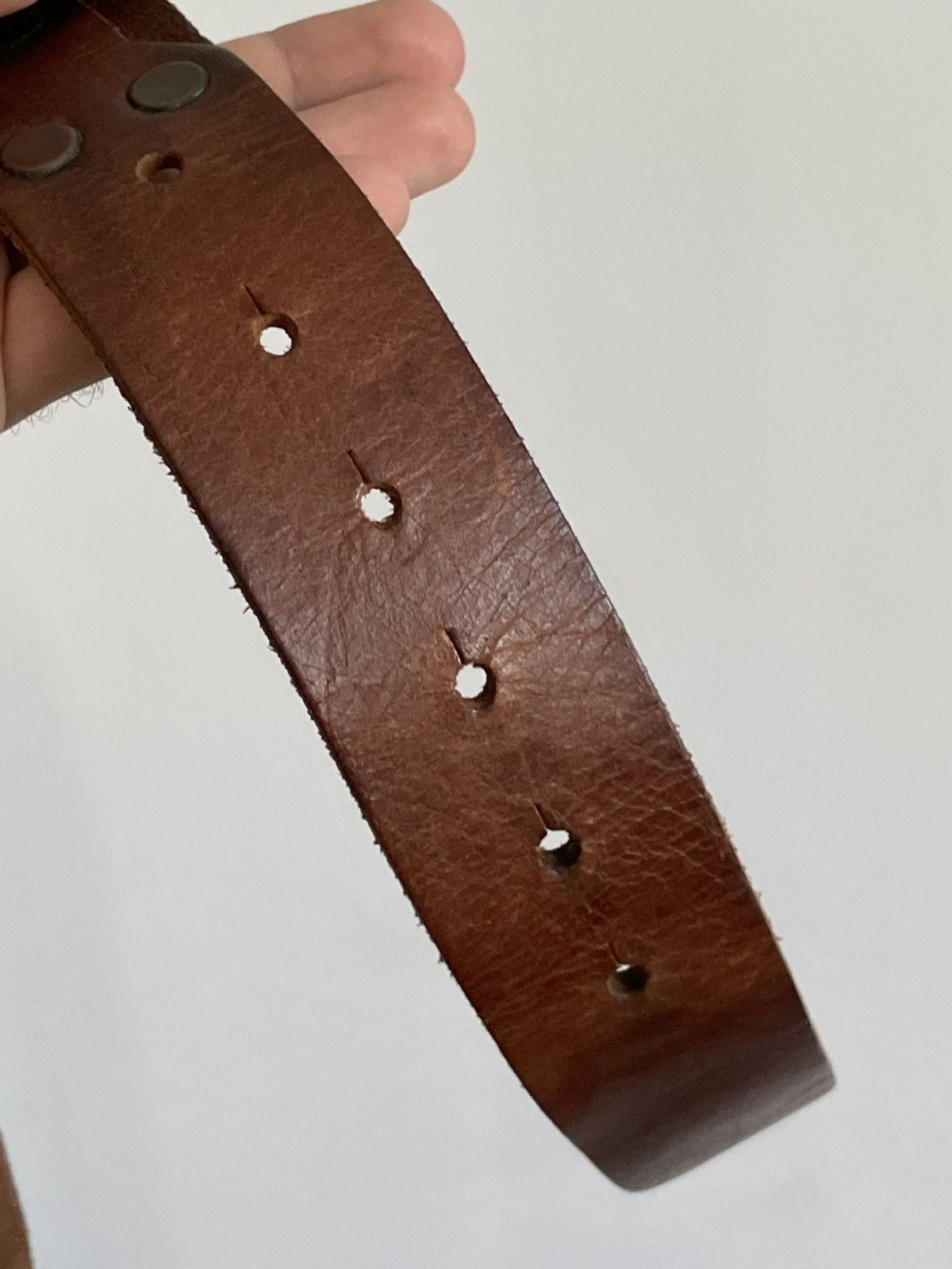 Leather Vintage Leather belt Size 32 - 11 Thumbnail