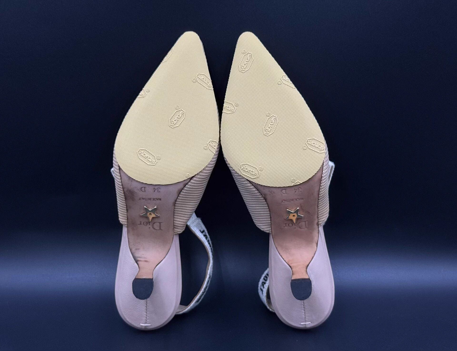 Dior DIOR J'Adior Fabric Slip-on Kitten Heel Nude 6.5cm Size US 4 / IT 34 - 6 Thumbnail