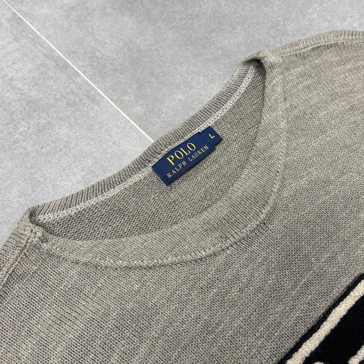 Polo Ralph Lauren Polo Ralph Lauren Varsity Leather Logo Sweater Men Size L Size US L / EU 52-54 / 3 - 9 Thumbnail