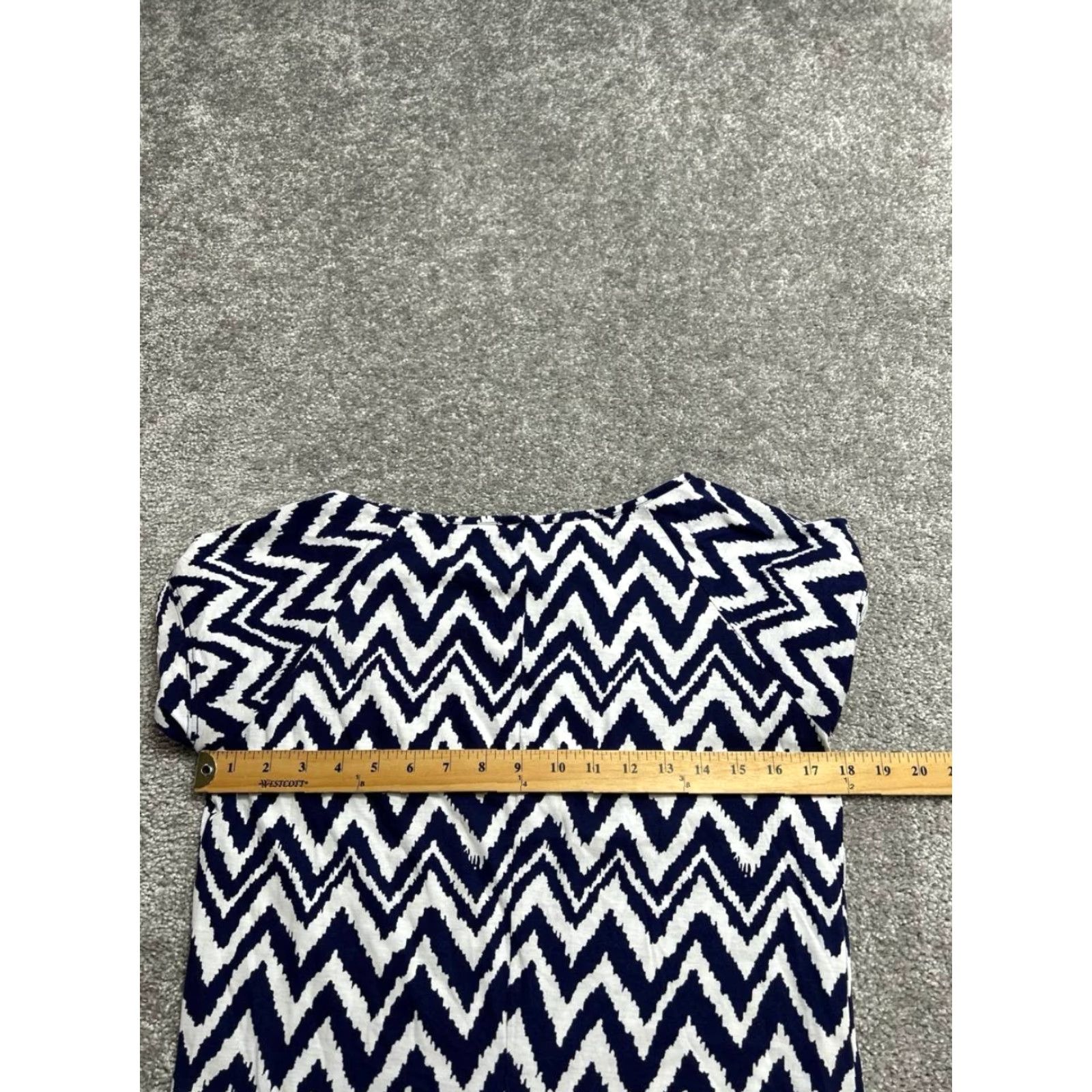 Lilly Pulitzer Lilly Pulitzer Shirt Dress Womens Medium White Chevron Pima Cotton Cap Sleeve Size M / US 6-8 / IT 42-44 - 6 Thumbnail