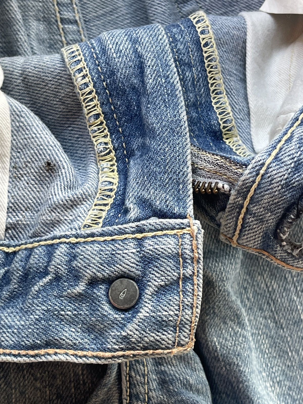Kaptain Sunshine Vintage 90s🔥KAPTAIN SUNSHINE🔥Distressed Light Wash Denim Size US 29 - 16 Thumbnail