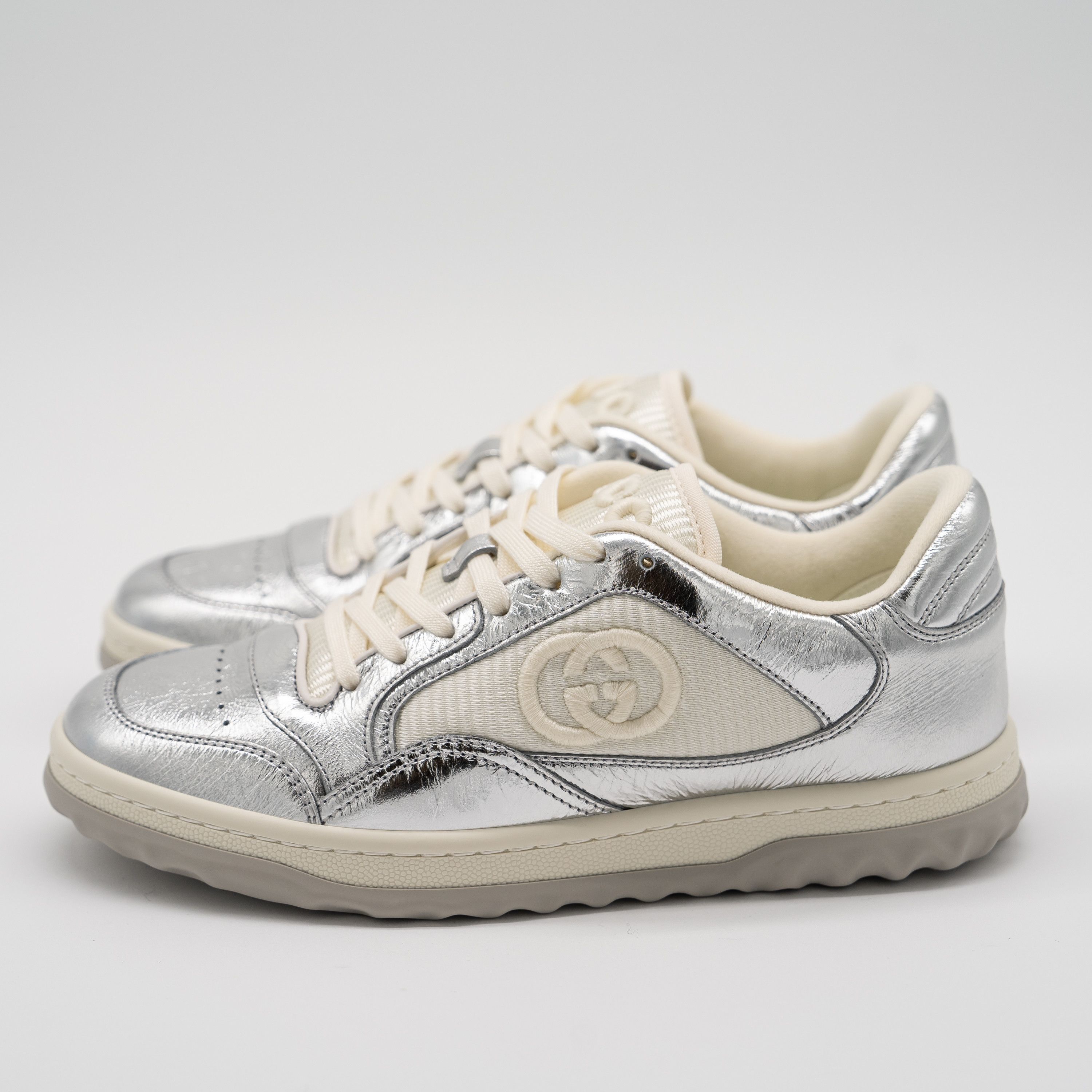 Gucci Gucci MAC80 Sneakers Metallic Silver Grey White GG Size US 6.5 / IT 36.5 - 4 Thumbnail