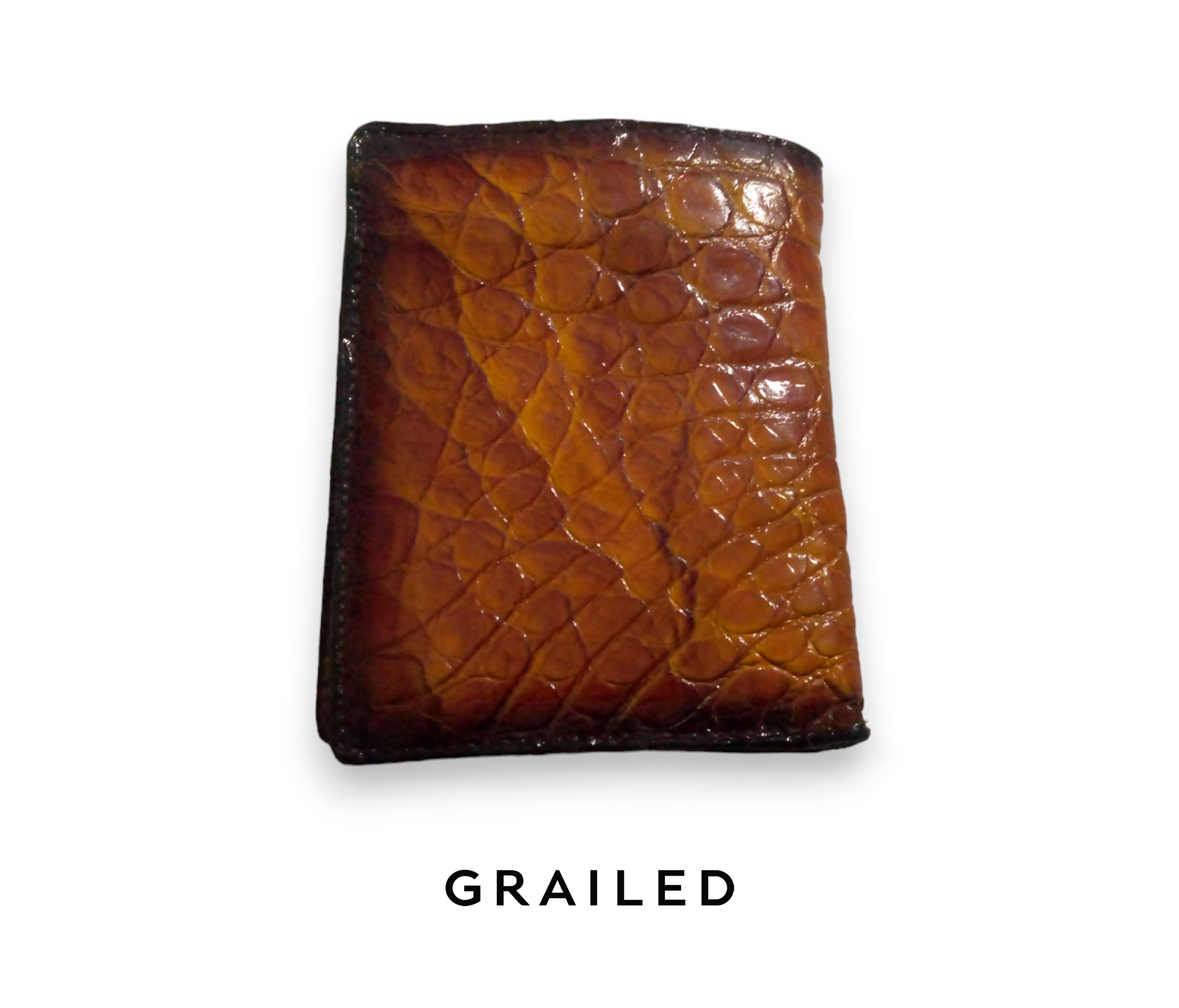 image of Vintage Wallet Crocodile Skin in Dark Brown, Men's