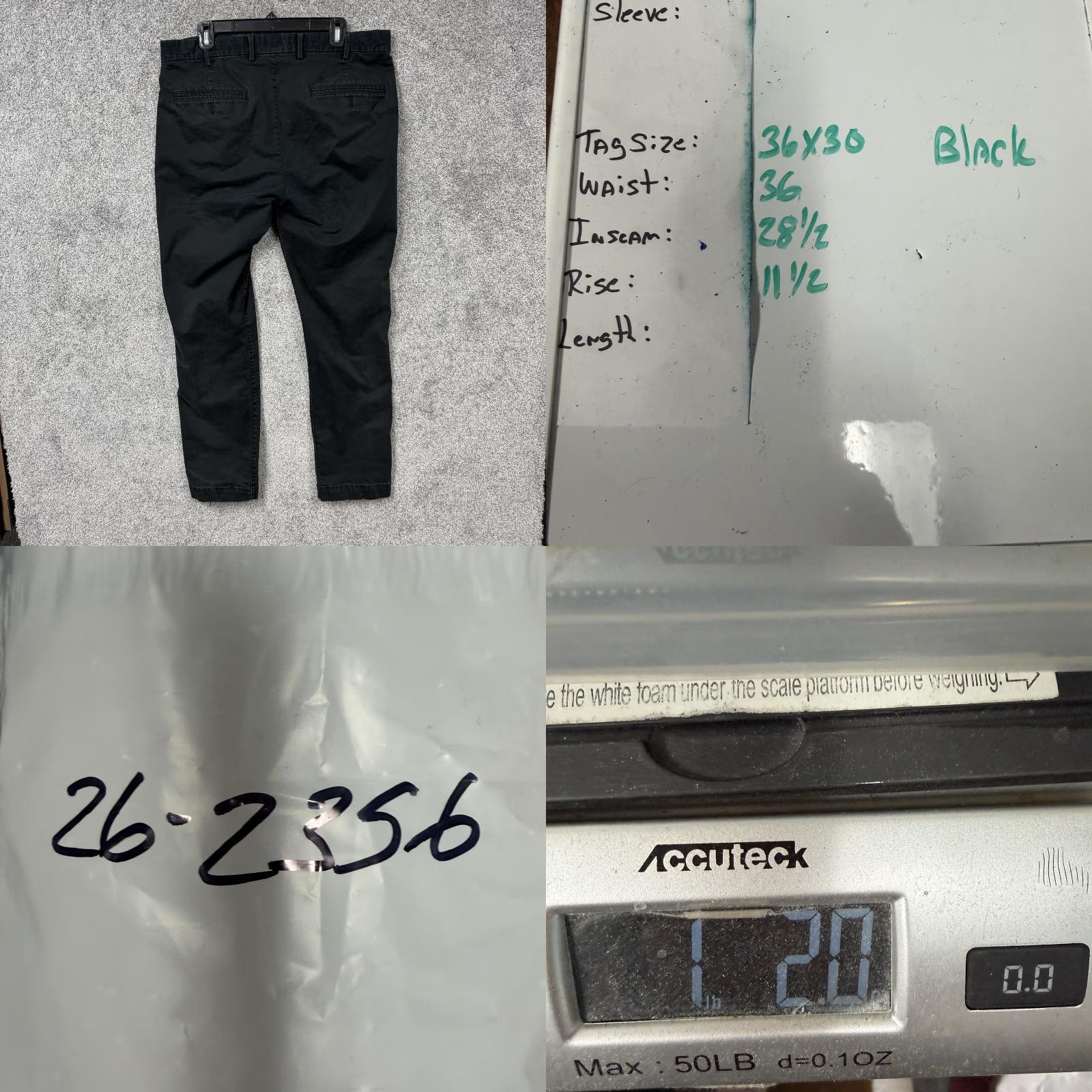 Gap Gap Essential Khaki Pants Mens Size 36x28.5 Black Athletic Stretch Chino Office Slim Tapered Flat Front Zip Button Pocket Size US 36 / EU 52 - 10 Thumbnail