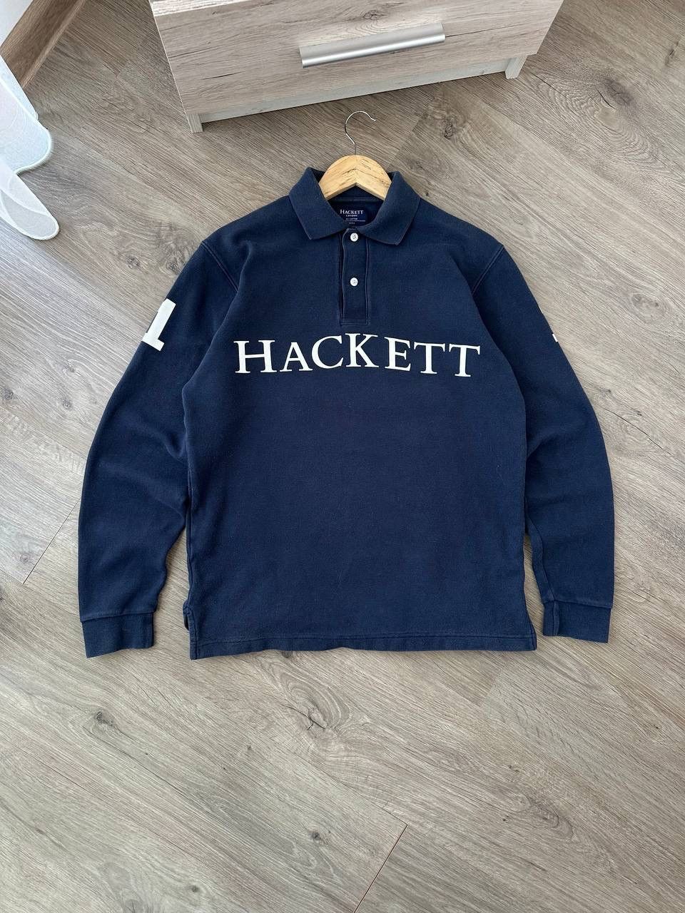 Hackett × Vintage Vintage Hackett 1 Blue Big Logo Rugby Sweatshirt Size US S / EU 44-46 / 1 - 9 Thumbnail