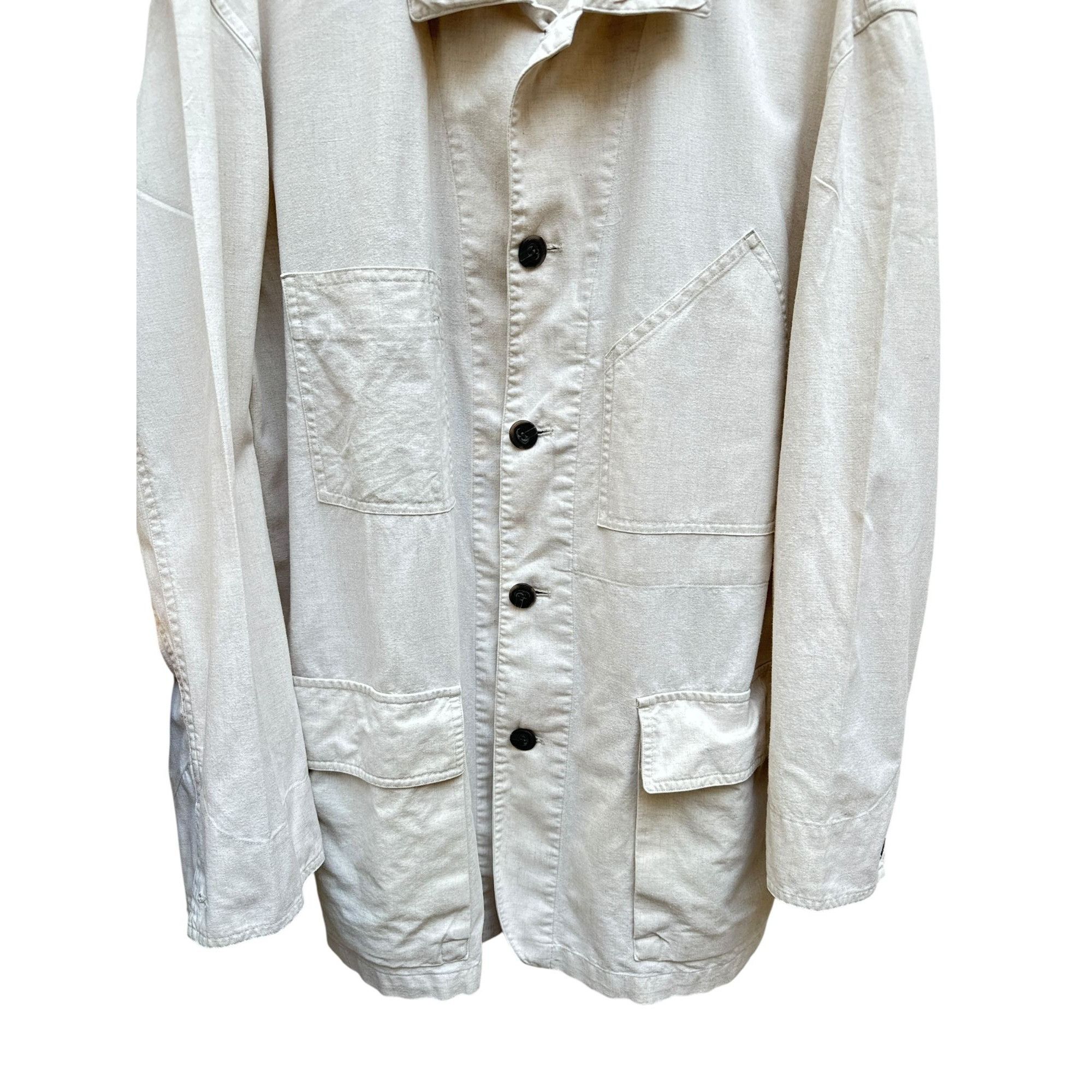 Issey Miyake Cotton Label Vintage Off-White Linen Cotton Jacket Size US XL / EU 56 / 4 - 3 Thumbnail
