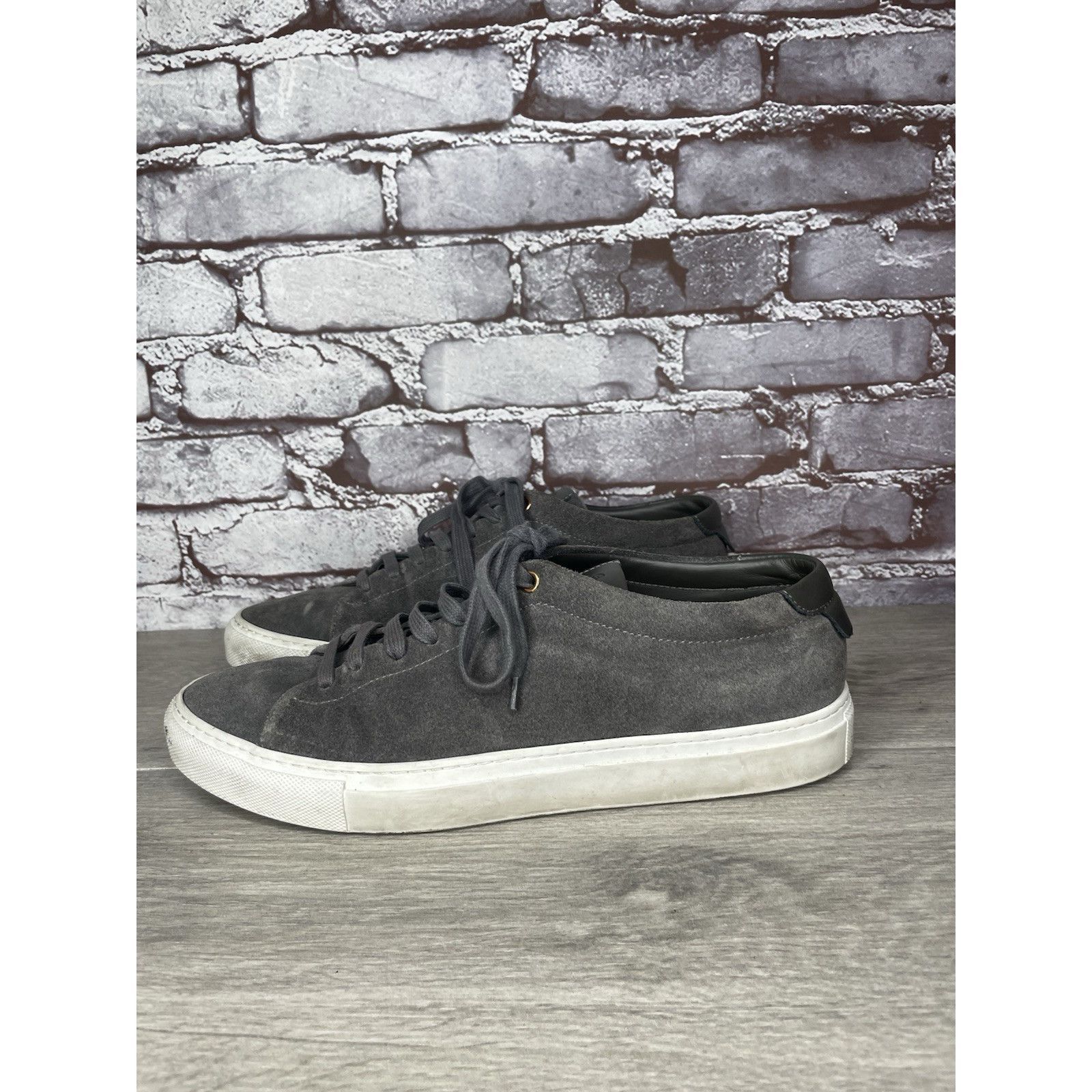 Bergdorf Goodman Goodman Brand Edge Charcoal Suede Casual Lace Low Top Sneake Size US 9 / EU 42 - 1 Thumbnail