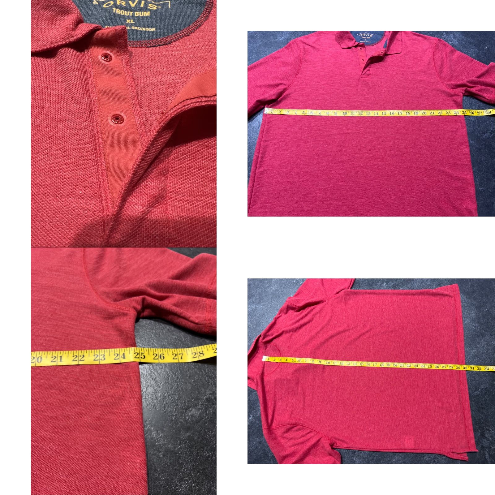 Orvis VINTAGE Orvis Men’s Polo Shirt XL Red Short Sleeve Casual Travel Wicking Snap Polo Size US XL / EU 56 / 4 - 8 Thumbnail