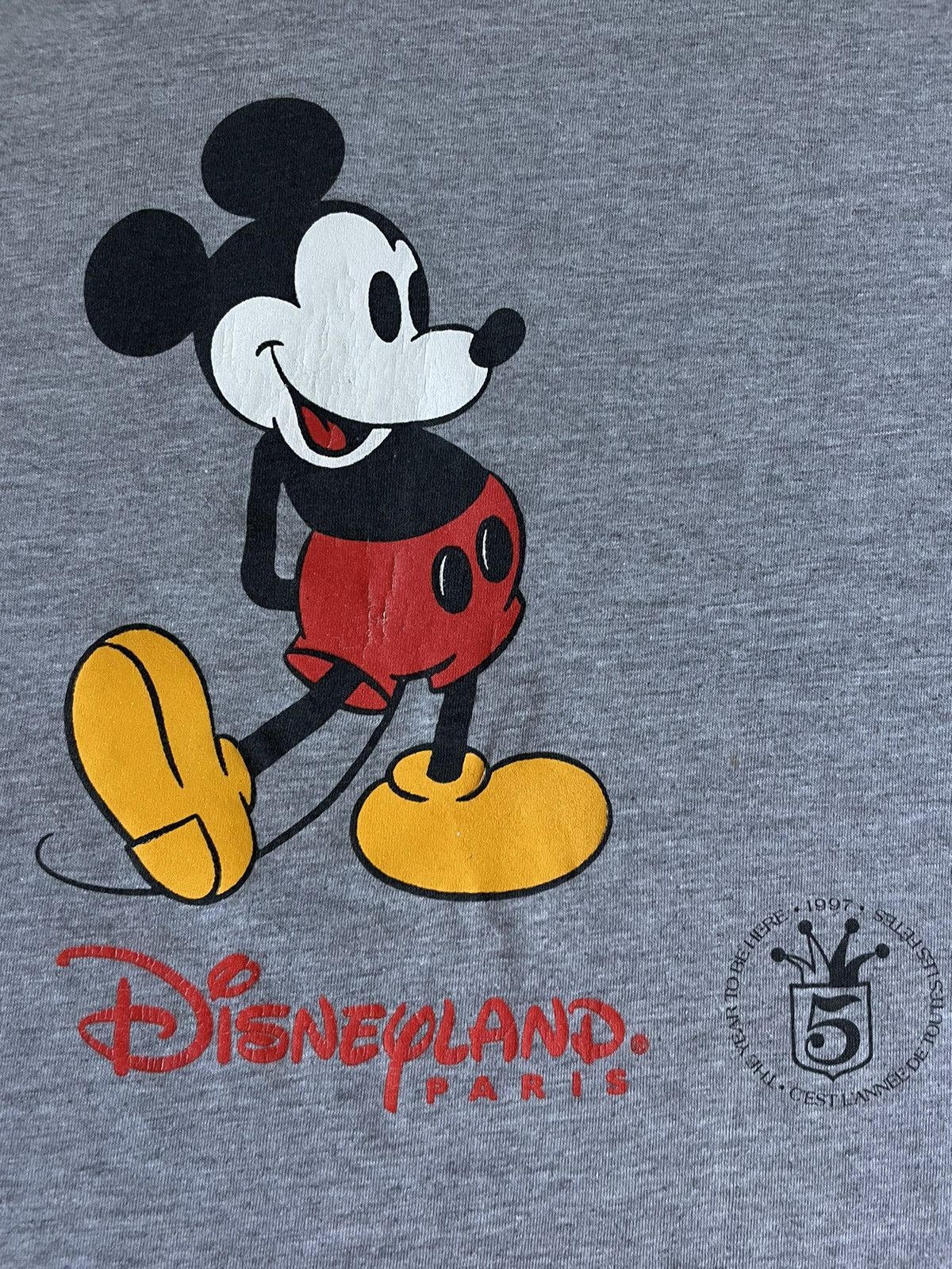 Disney Vintage Disneyland 1997 Mickey Mouse T-Shirt Grey RARE Size US S / EU 44-46 / 1 - 3 Thumbnail