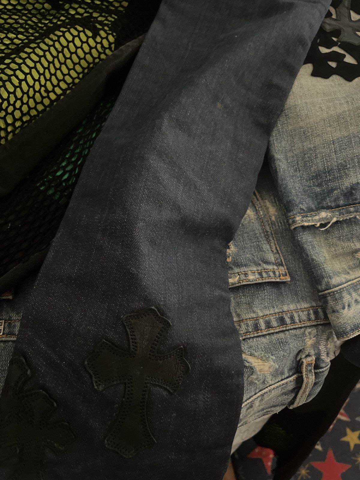 Chrome Hearts NFS - Chrome Hearts 1:1 April77 cross patch jeans Size US 28 / EU 44 - 4 Thumbnail