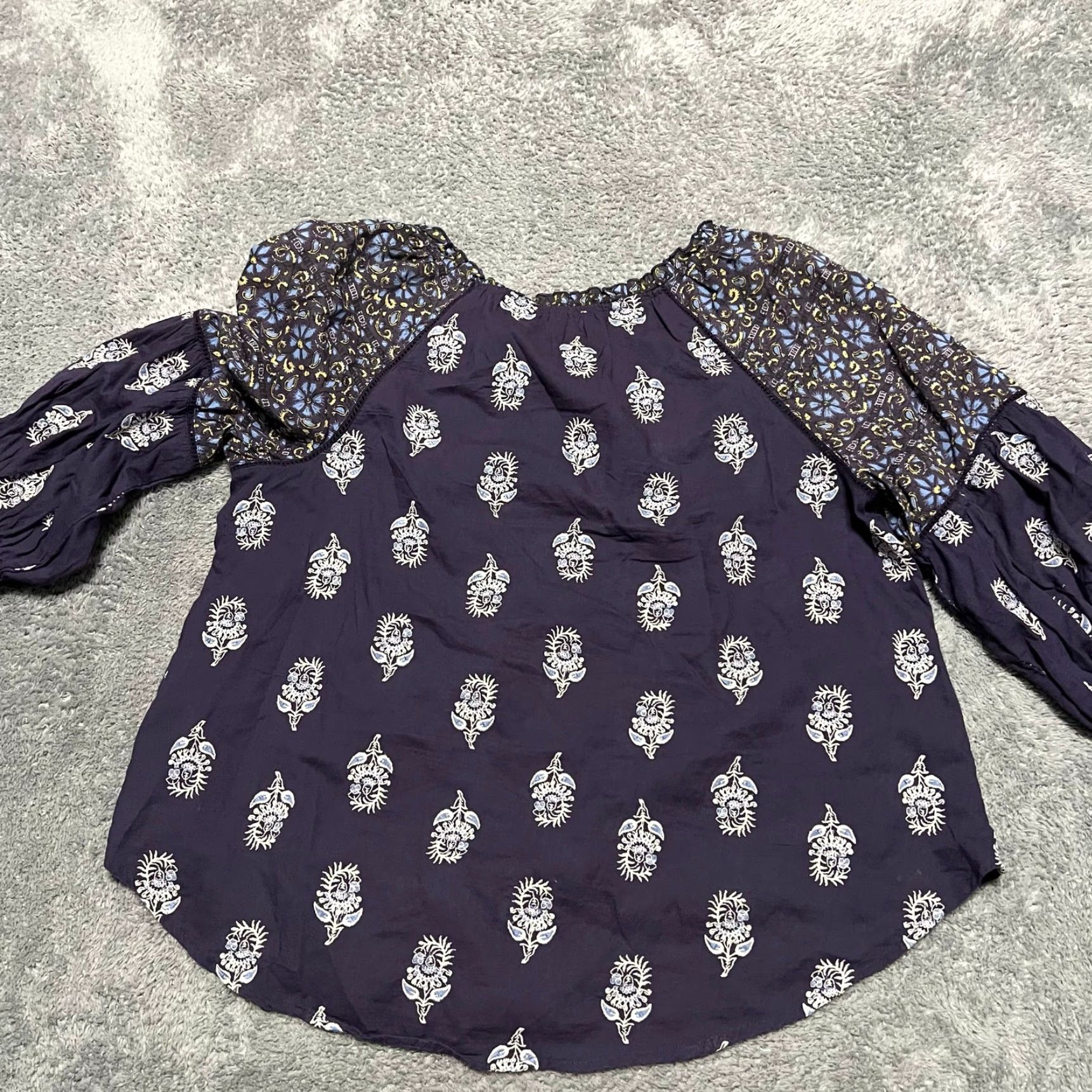 Vintage Sundance Shirt Women PS P Embroidered Lost in Time Top Eclipse Myriad Balloon Blouse Blue Size S / US 4 / IT 40 - 3 Thumbnail