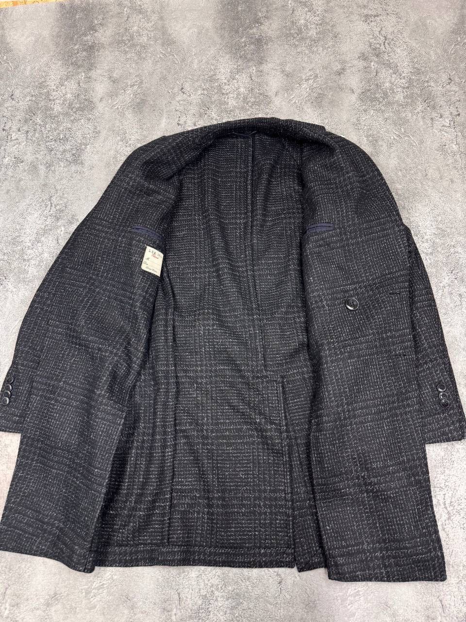 L.B.M. 1911 L.B.M 1911 Men Wool Coat Double Breasted Dark Grey Check Size US M / EU 48-50 / 2 - 5 Thumbnail