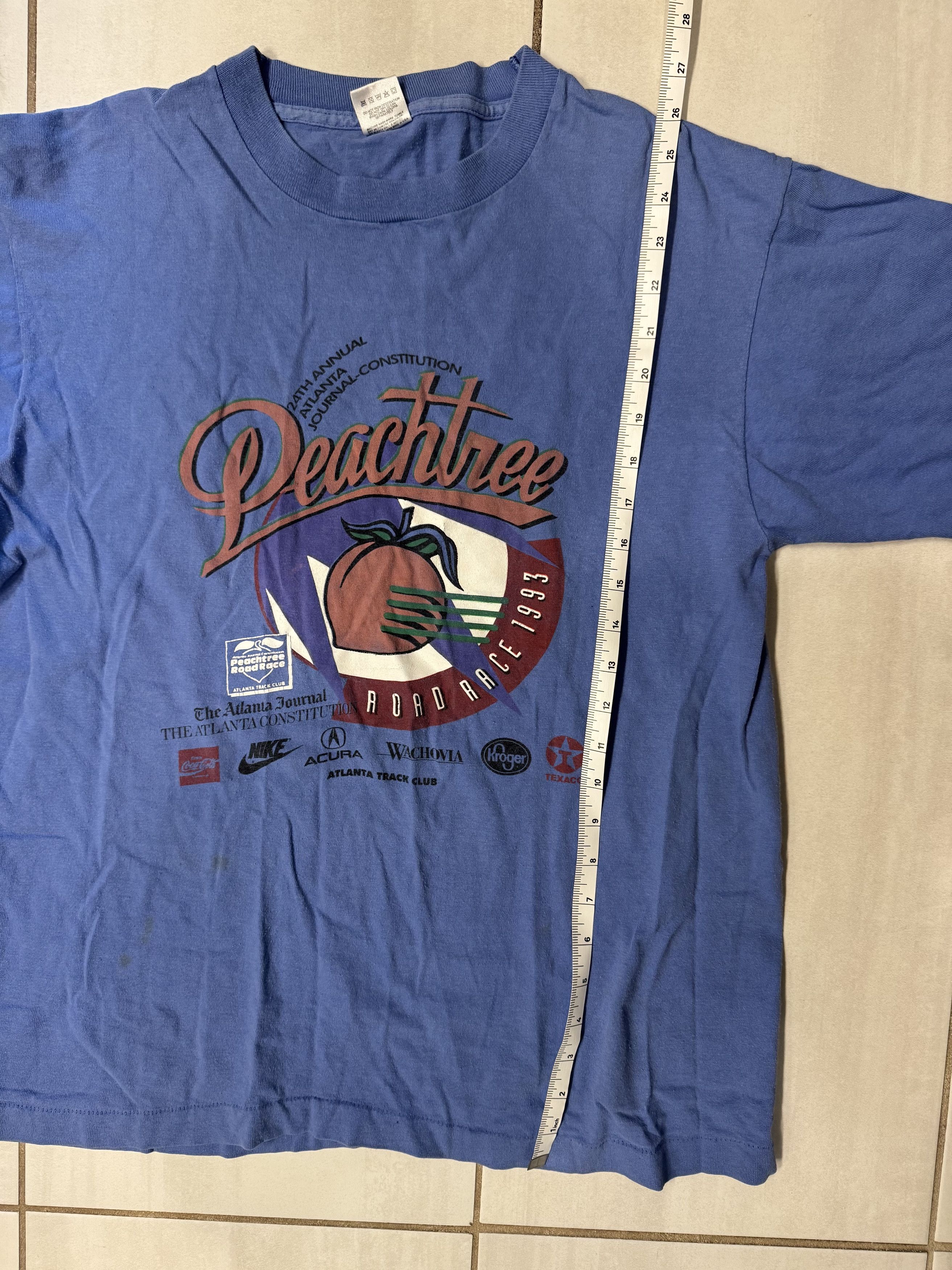 Fruit Of The Loom Vintage 1993 Atlanta Peachtree Road Race T-Shirt Size US L / EU 52-54 / 3 - 2 Thumbnail