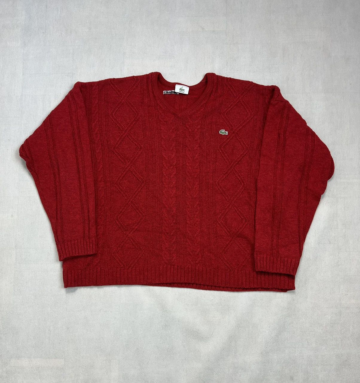 Lacoste × Vintage Baggy Sweater Lacoste vintage braid boxy fit 63x72 cm wool Size US XL / EU 56 / 4 - 2 Thumbnail