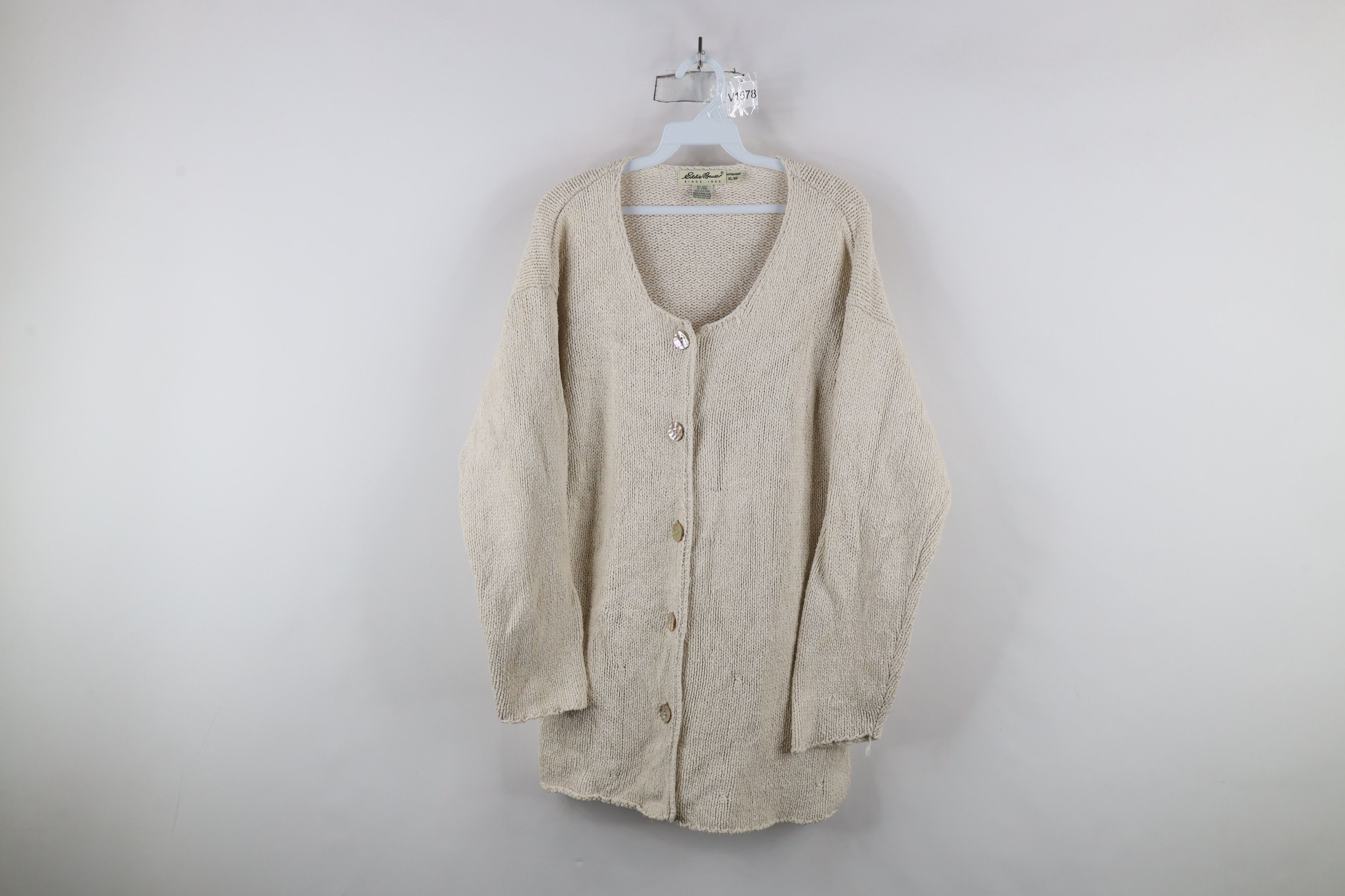 Eddie Bauer × Vintage Vintage 90s Eddie Bauer Silk Knit Button Cardigan Sweater Size XL / US 12-14 / IT 48-50 - 1 Thumbnail