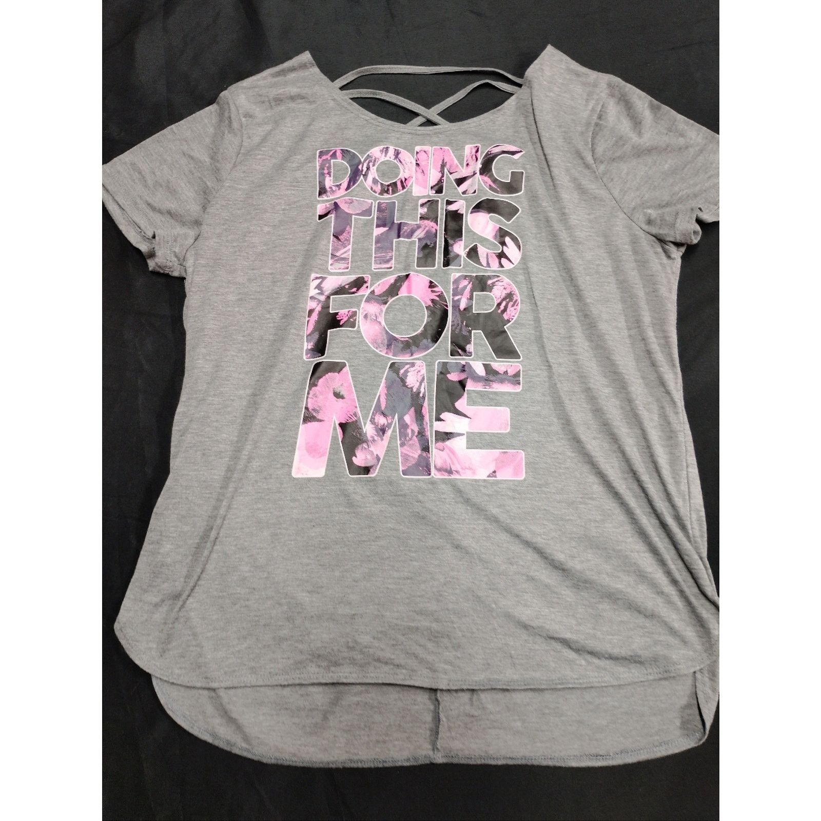 Energie Gray Junior Tee with Crisscross Back Detail Size XL / US 12-14 / IT 48-50 - 1 Thumbnail