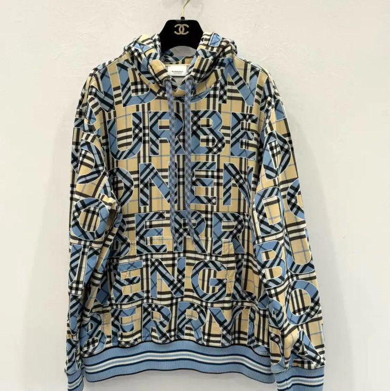 Burberry Burberry Men's Light Blue Cotton Hoodie Size US S / EU 44-46 / 1 - 1 Thumbnail