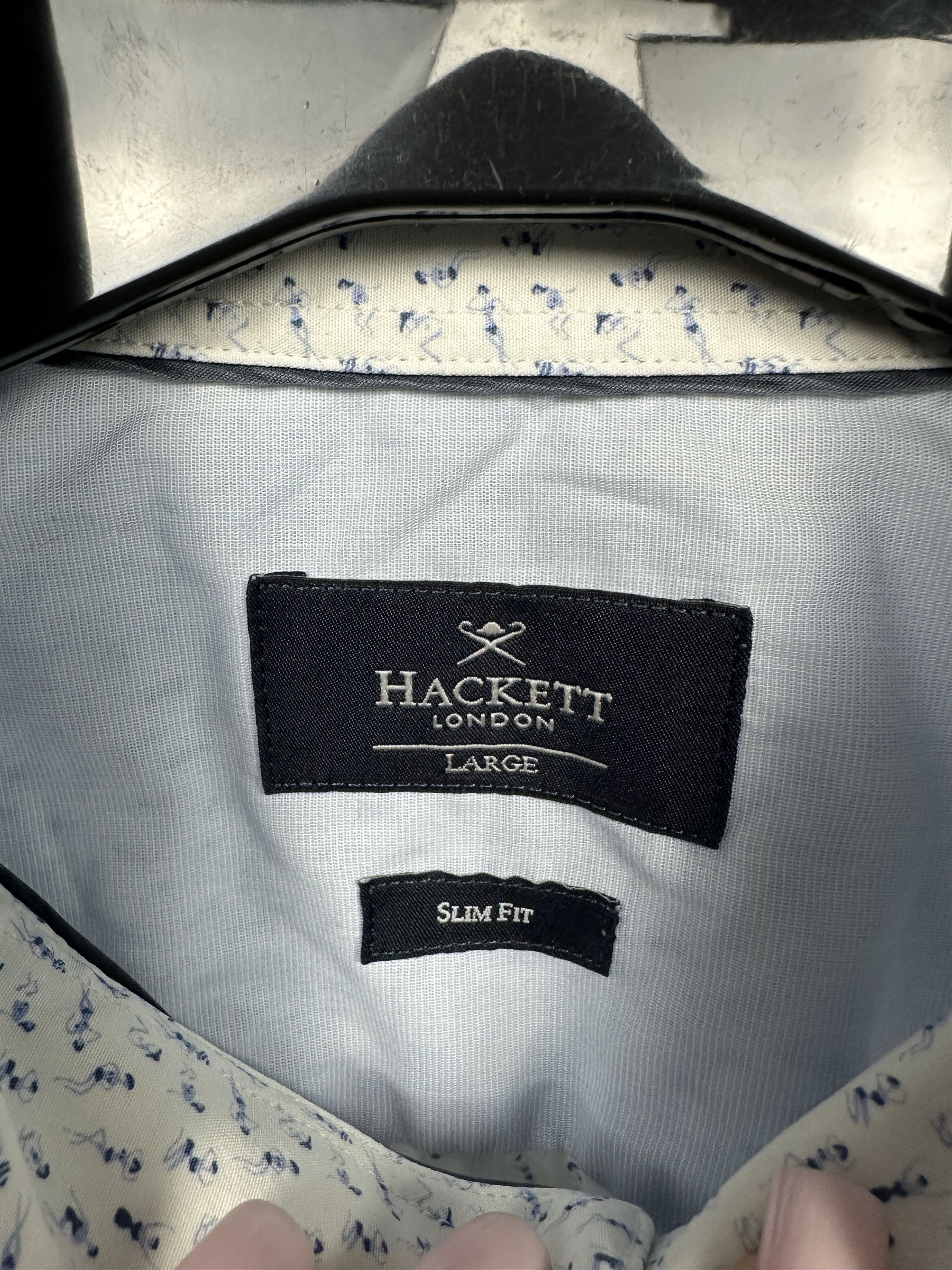 Hackett Hackett Mens Long Sleeve Shirt Slim Fit Size US L / EU 52-54 / 3 - 3 Thumbnail