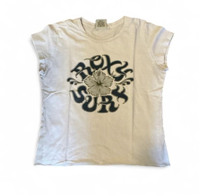 Other White Roxy surf t-shirt with blue and grey print Size S / US 4 / IT 40 - 1 Thumbnail