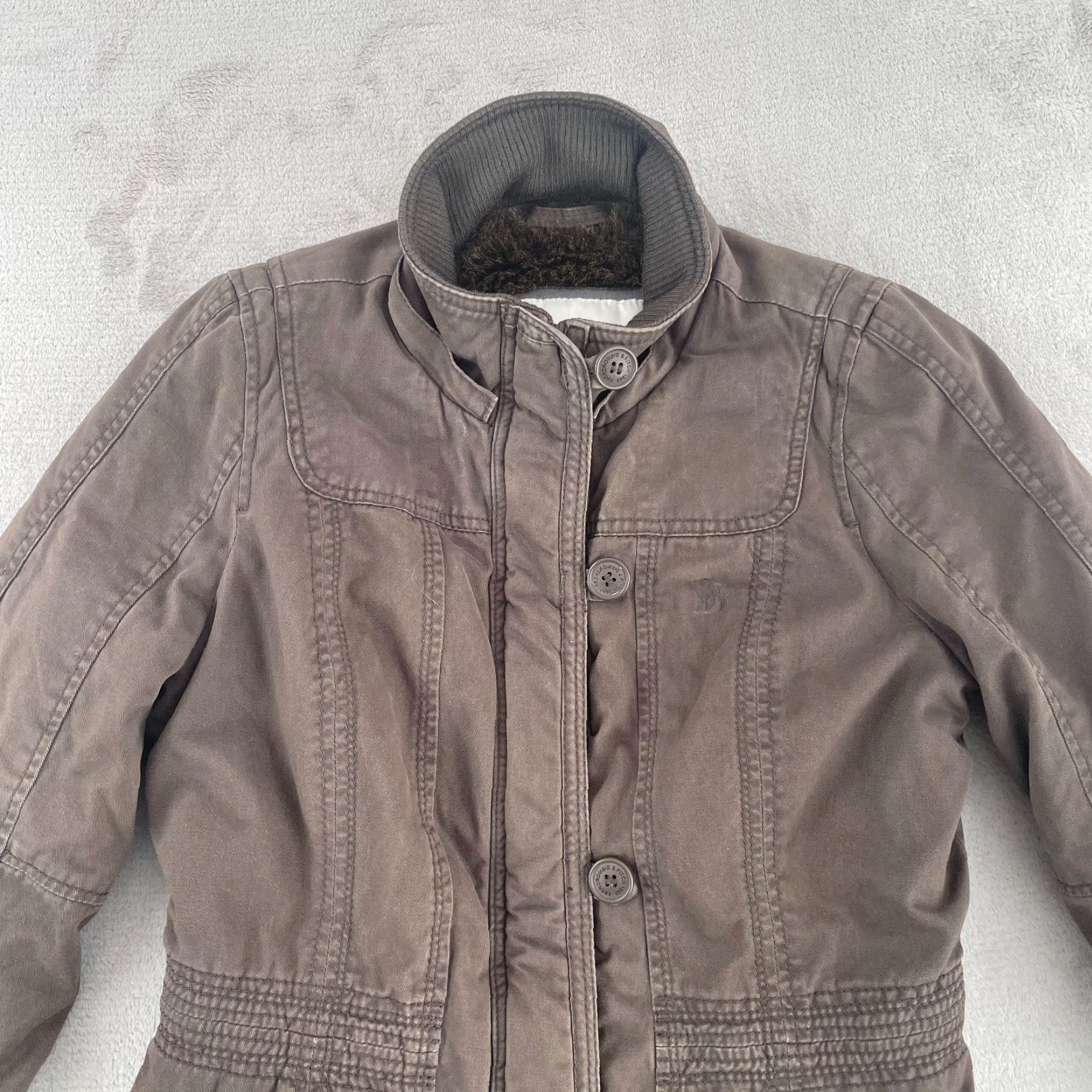 Abercrombie & Fitch Abercrombie & Fitch Jacket Women M Brown Faux Fur Lining Y2K Parka Long Coat/Cotton Canvas 90s Vintage Style Size M / US 6-8 / IT 42-44 - 3 Thumbnail