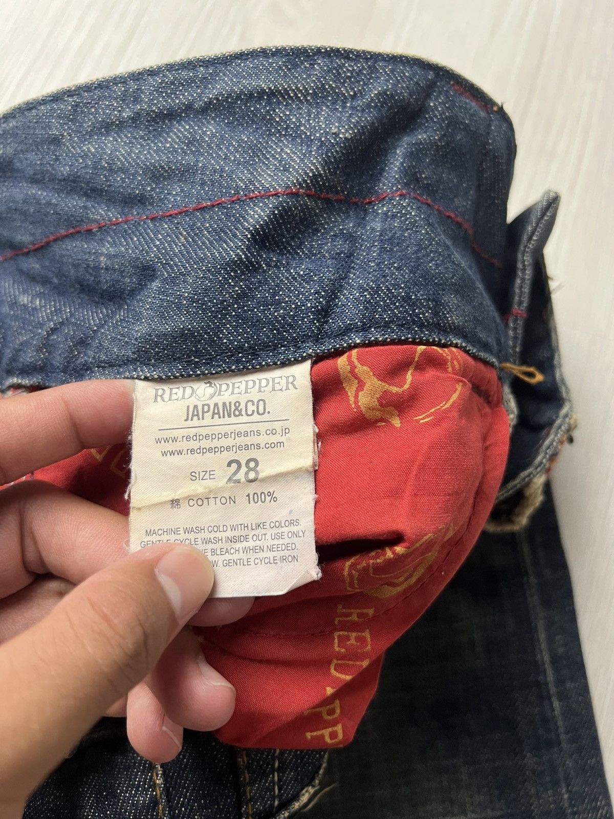 If Six Was Nine × Japanese Brand × Le Grande Bleu (L.G.B.) Red Pepper Acid Wash Embroidered Flared Jeans Size US 31 - 7 Thumbnail