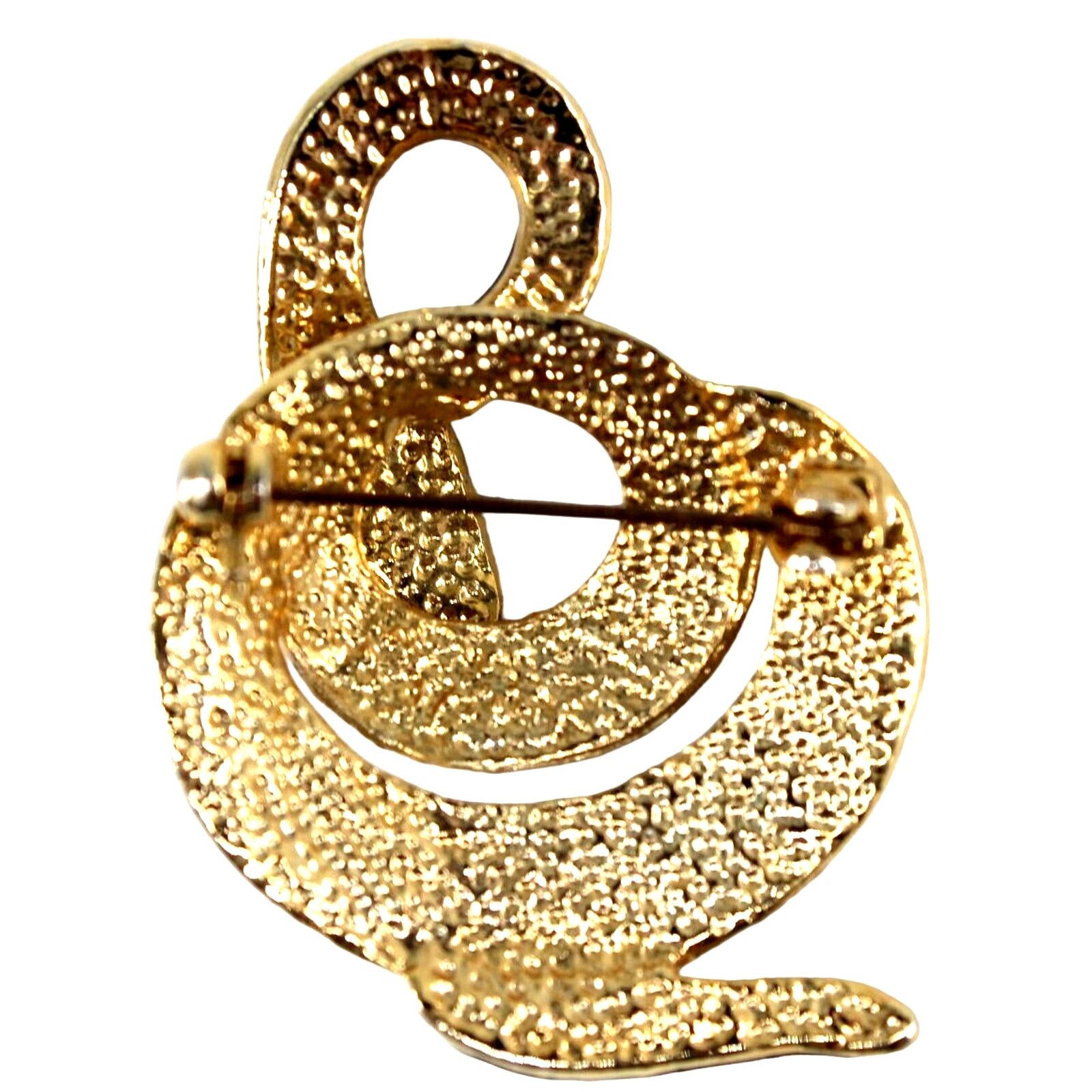 Other Spectacular Snake Brooch • Pave Set Stones •Black Enamel •2" Size ONE SIZE - 3 Thumbnail