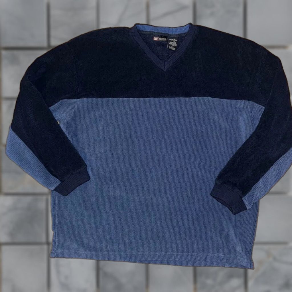 Faded Glory VINTAGE 90s Faded Glory 100% Polyester V-Neck Shirt Blue XL 25x30 Size US XL / EU 56 / 4 - 1 Thumbnail