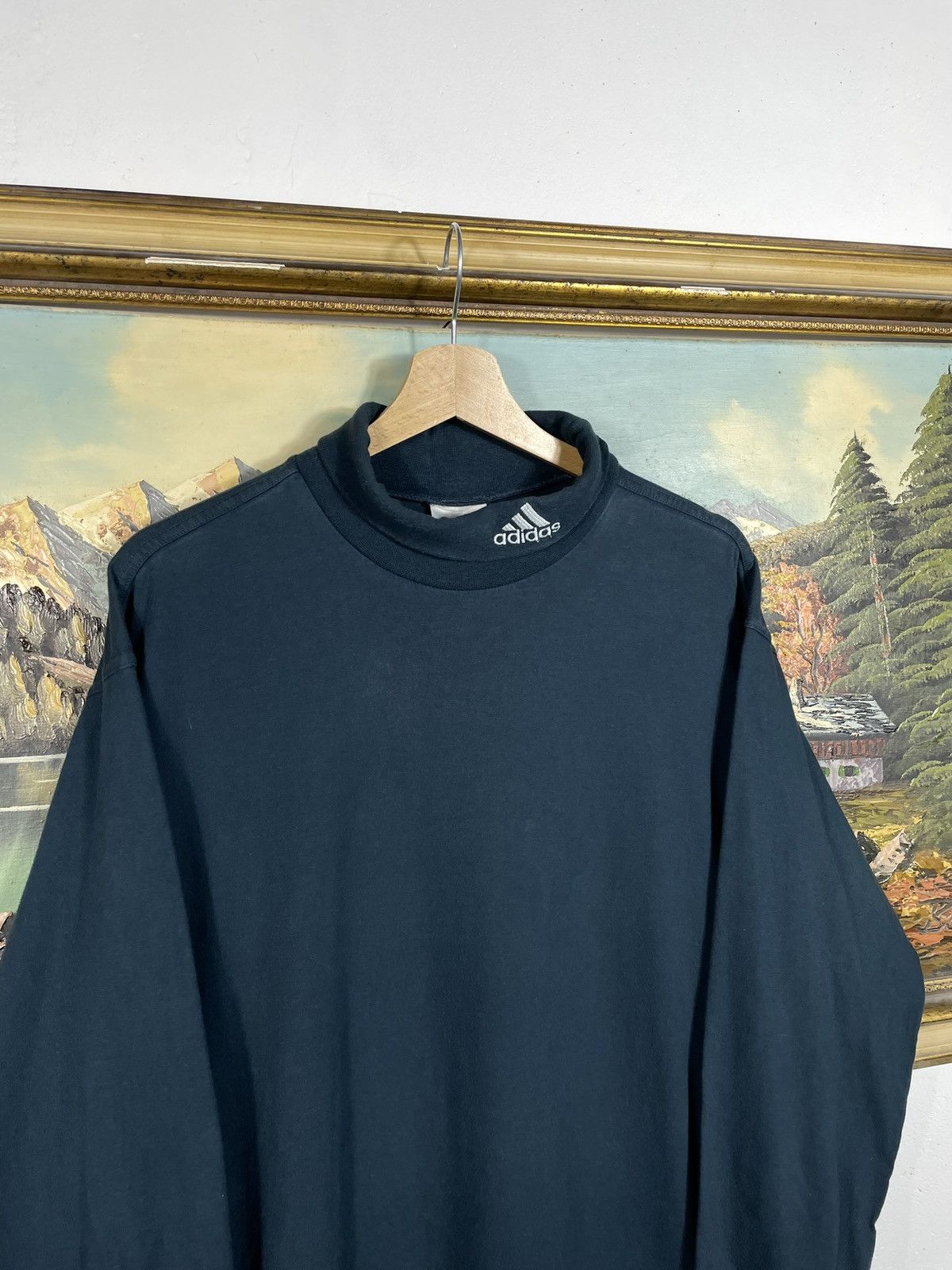 Adidas × Vintage Adidas Vintage 90s Turtleneck Longsleeve Crewneck Sweatshirt Size US M / EU 48-50 / 2 - 6 Thumbnail