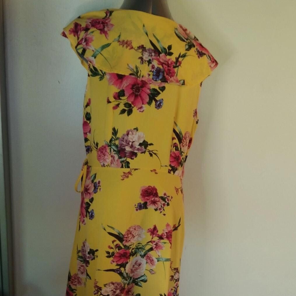Designer Magnolia sky yellow floral dress size XL Size XL / US 12-14 / IT 48-50 - 4 Thumbnail