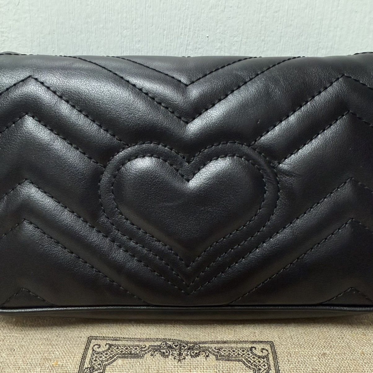 Gucci Gucci GG Marmont Matelasse Leather Black Super Mini Bag Size ONE SIZE - 6 Thumbnail