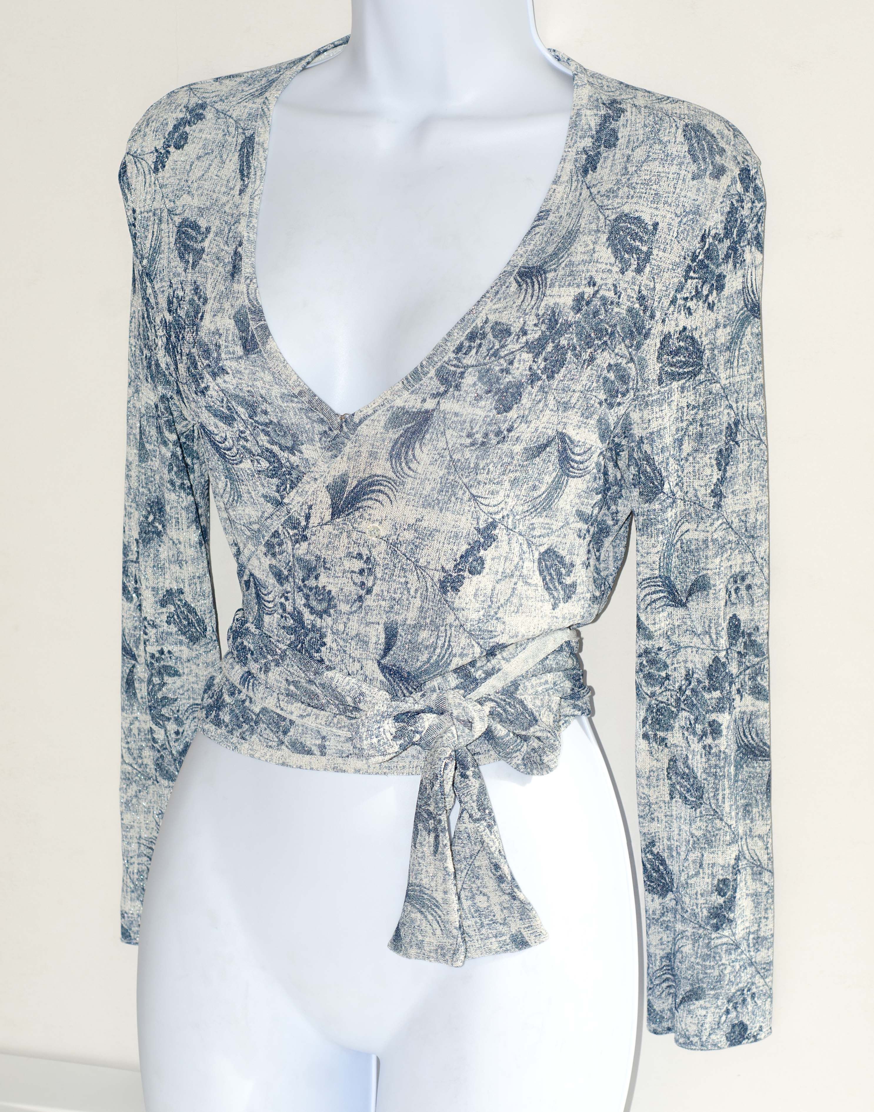 Dior Christian Dior by John Galliano 2001 Blue Short Jacket Size M / US 6-8 / IT 42-44 - 3 Thumbnail