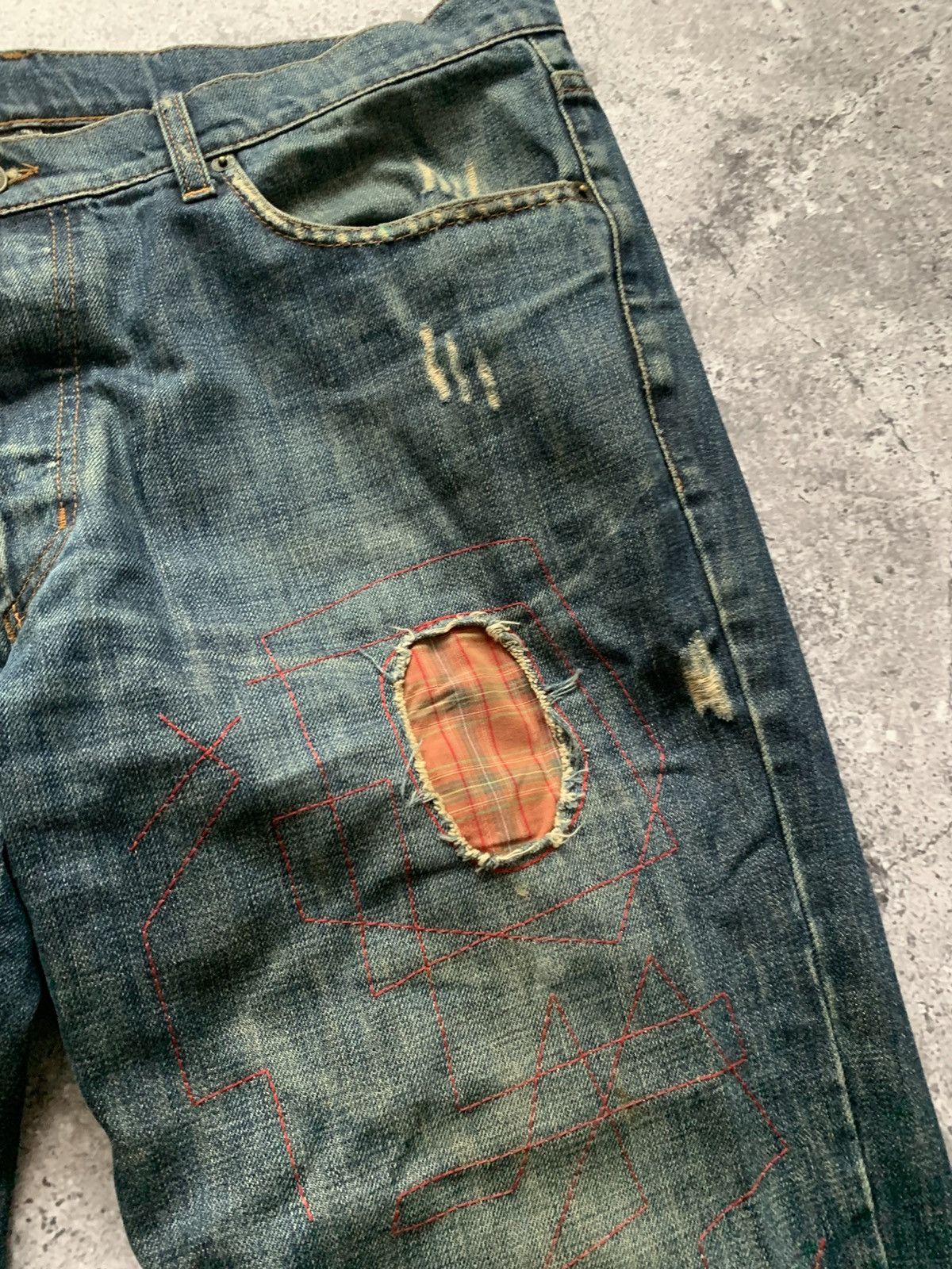 Iceberg 🔥VINTAGE 90s ICEBERG DISTRESSED Y2K JEANS Size US 38 / EU 54 - 8 Thumbnail