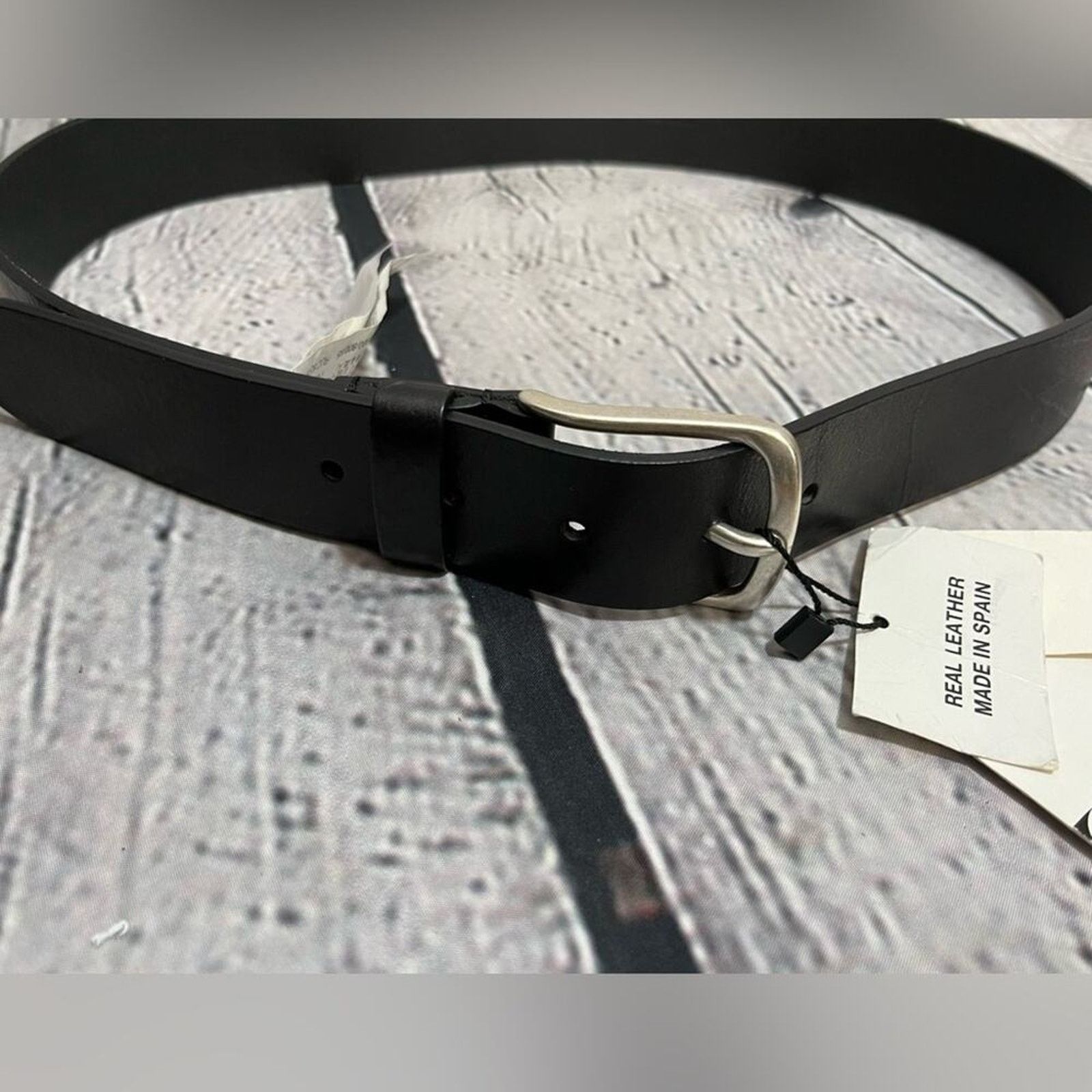 Zara NWT -Zara men’s - real leather belt in black-Sz 34 Size 34 - 2 Thumbnail
