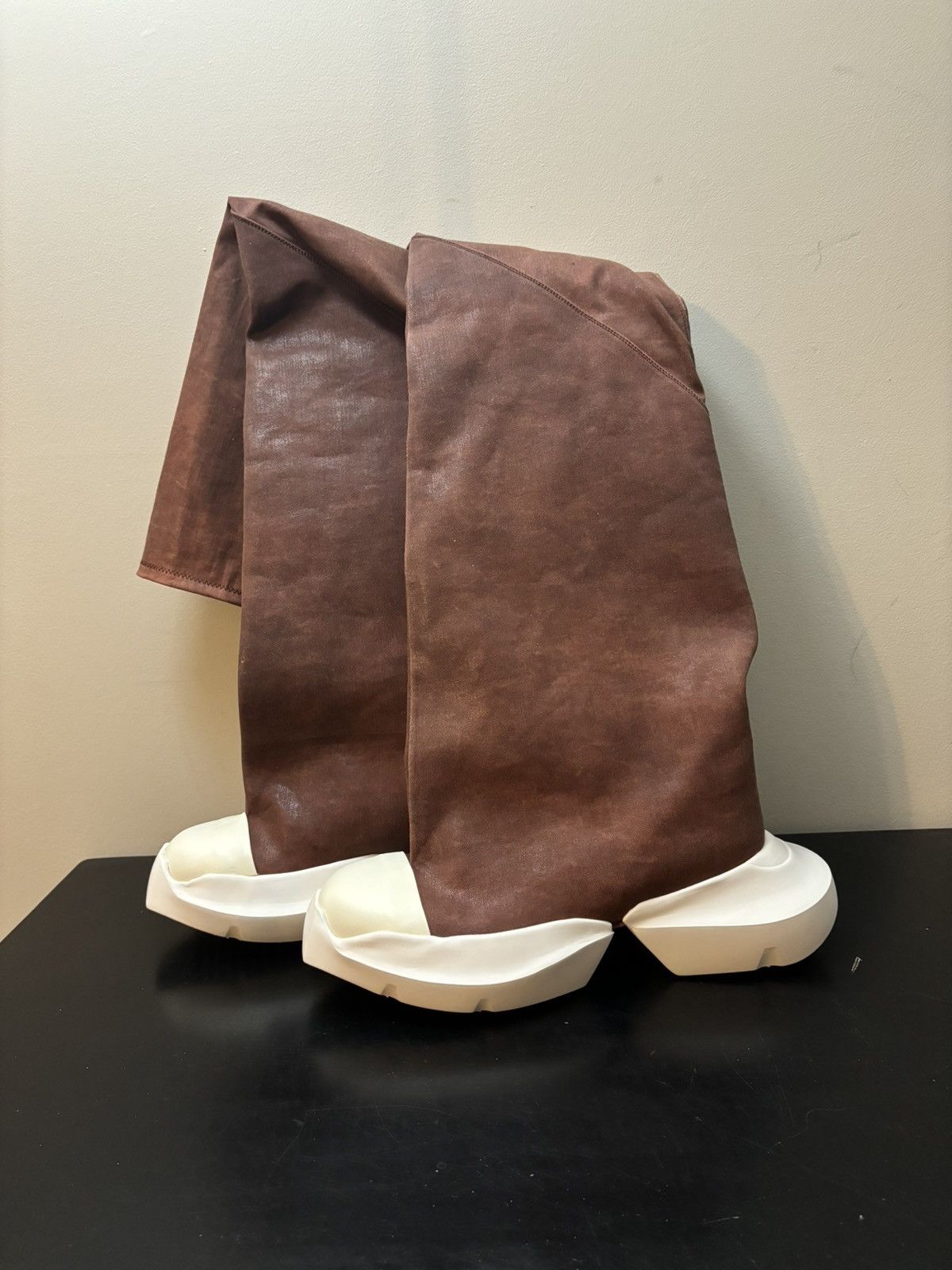 Rick Owens Drkshdw Rick Owens DRKSHDW Abstract Over Knee Slip On Boots Brown Size US 8 / EU 41 - 1 Thumbnail