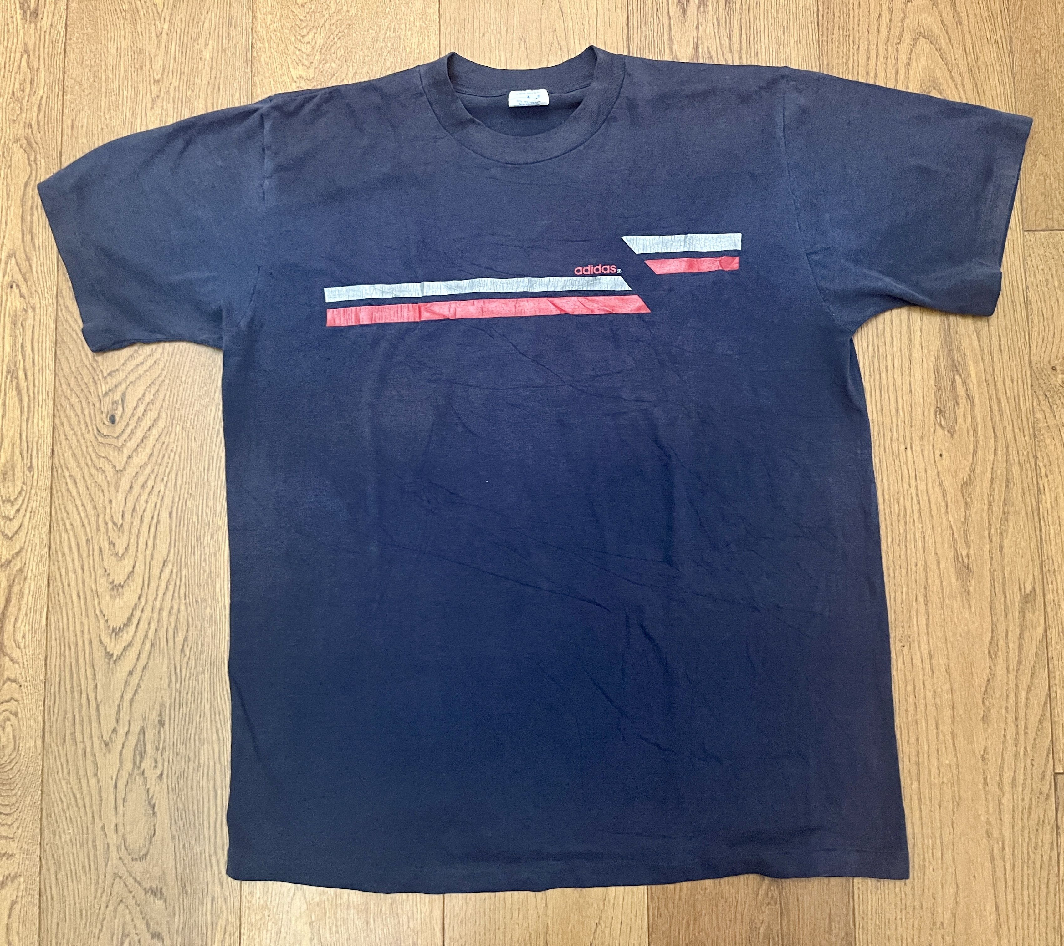 Vintage Vintage 80s Adidas Trefoil USA Single Stitch XL Size US XL / EU 56 / 4 - 1 Thumbnail