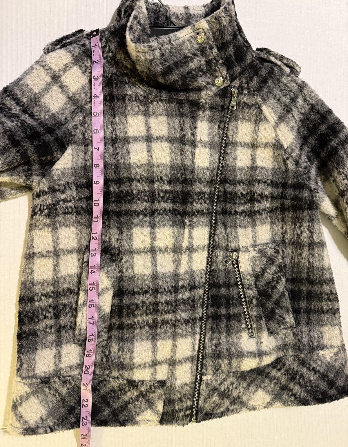 Guess Guess Los Angeles B&W Plaid Wool Moto 3/4 Sleeve Y2K Jacket Size S / US 4 / IT 40 - 10 Thumbnail