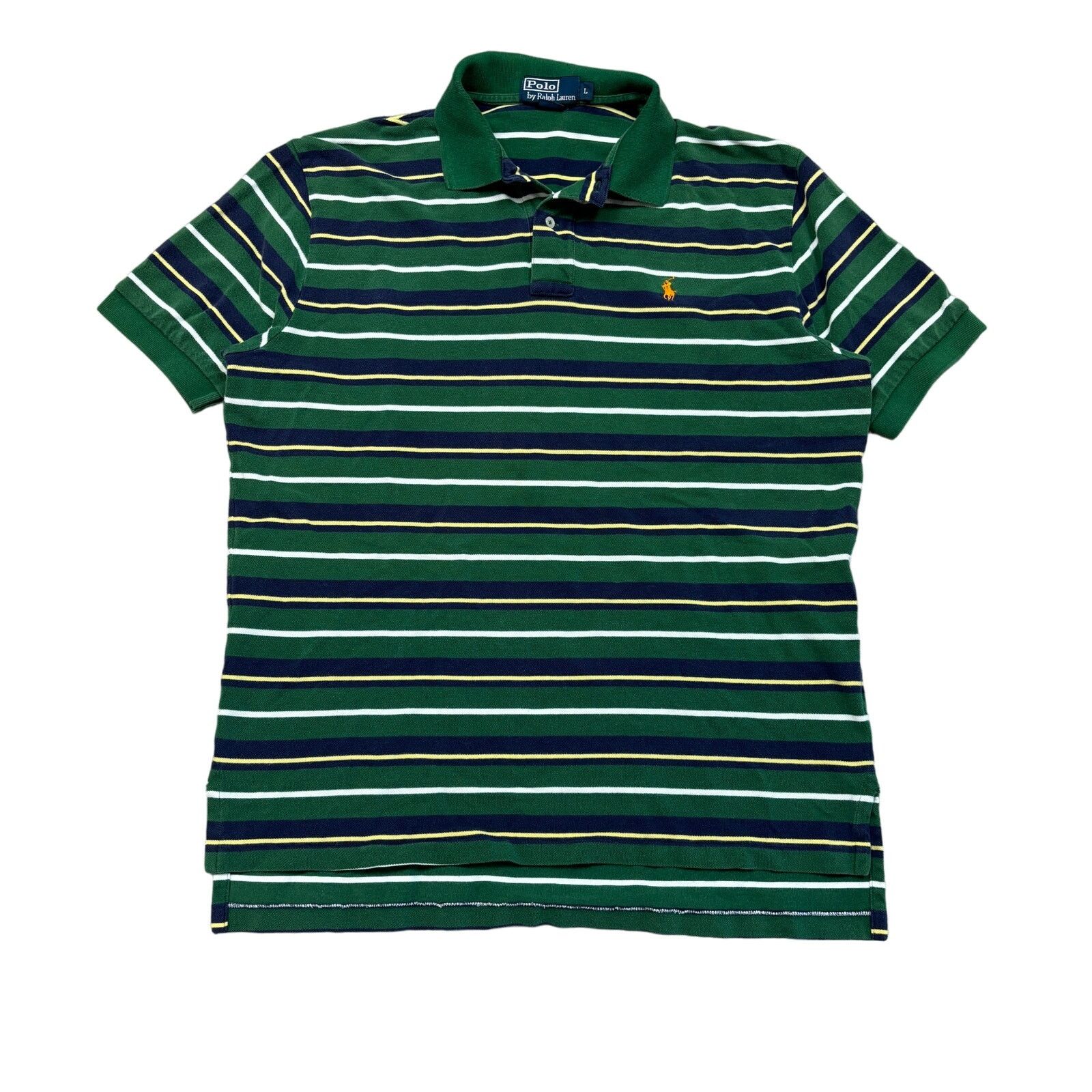 Polo Ralph Lauren × Vintage Vintage Polo Ralph Lauren Striped Polo Shirt Men's Large Size US L / EU 52-54 / 3 - 1 Thumbnail