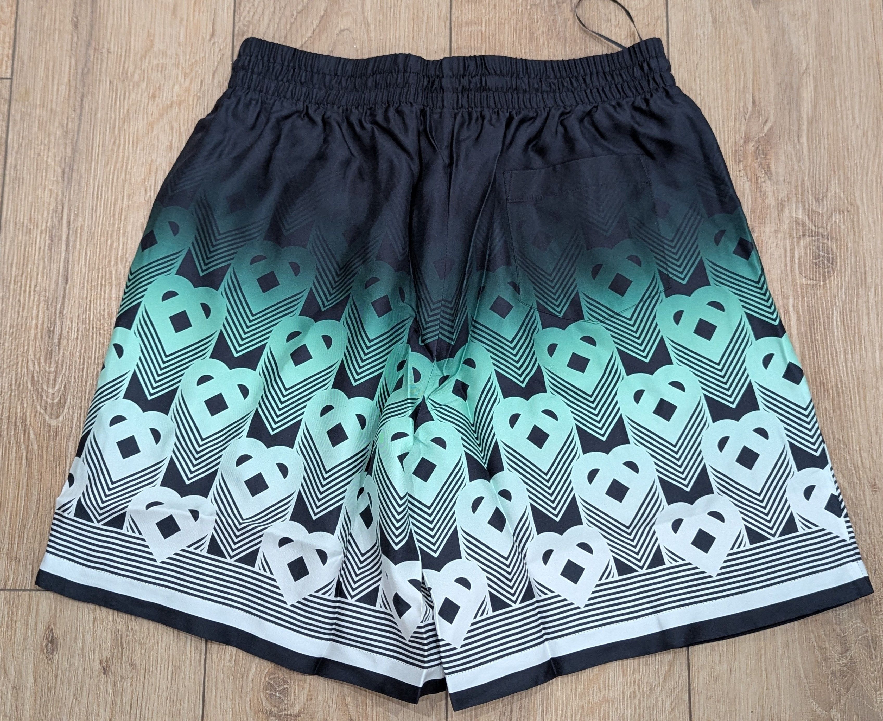 Casablanca Casablanca Heart Monogram Silk Shorts Black/Green XL Size US 36 / EU 52 - 3 Thumbnail